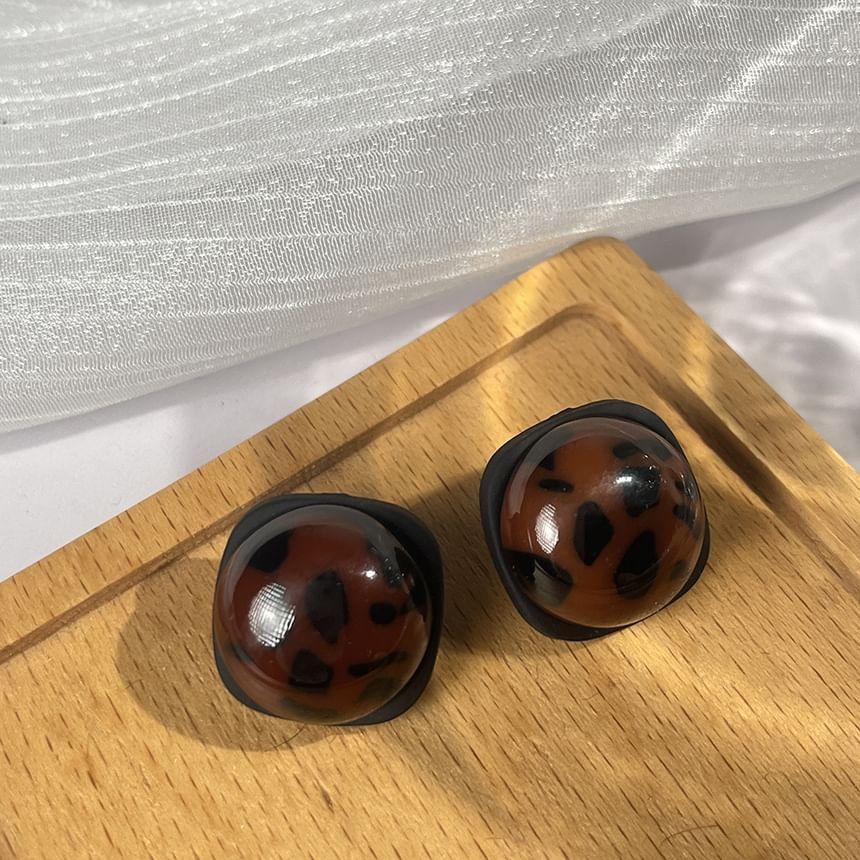 Leopard Print Ball Stud Earring Product Image