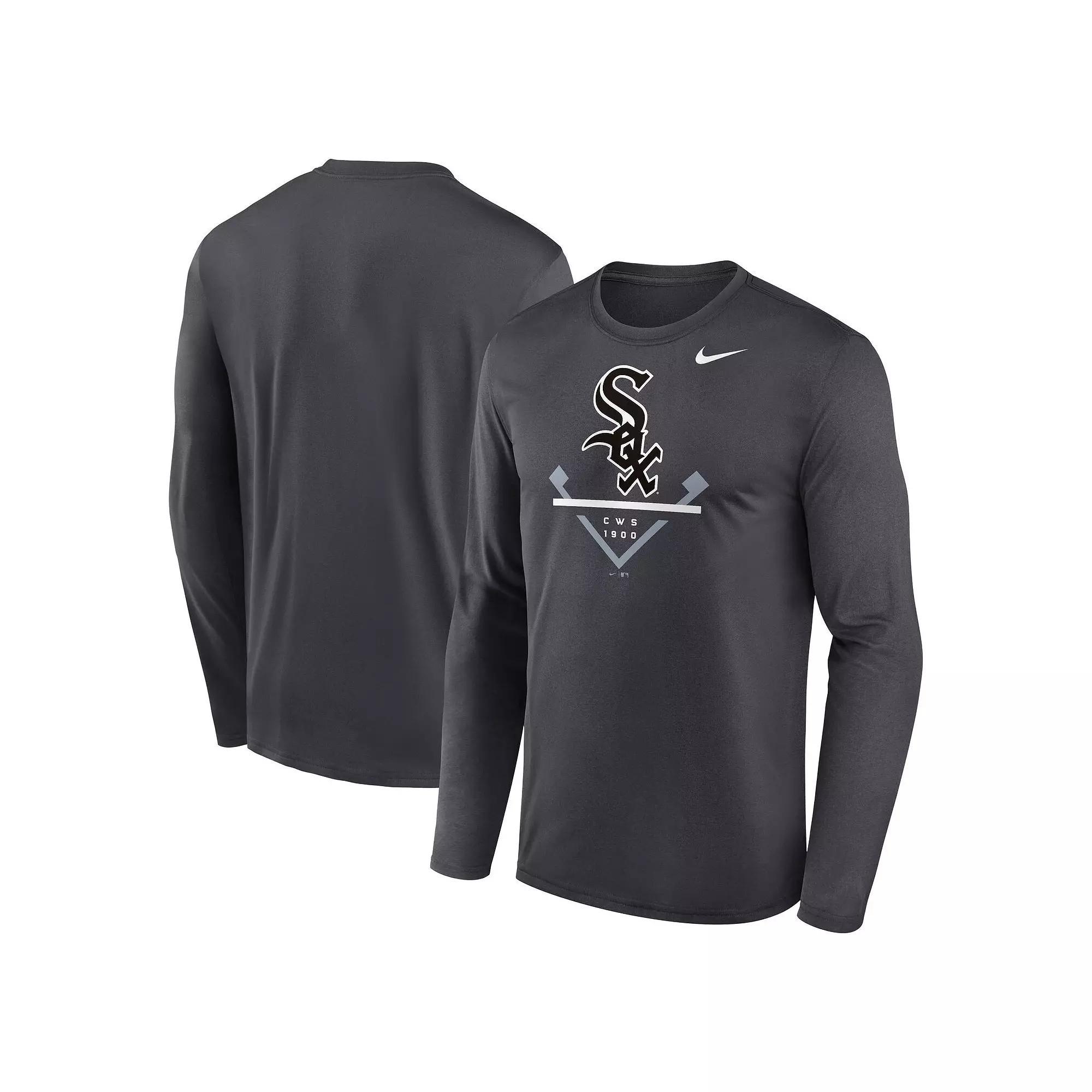 Men's Nike Anthracite Chicago White Sox Icon Legend Performance Long Sleeve T-Shirt, Size: Medium, Grey Product Image