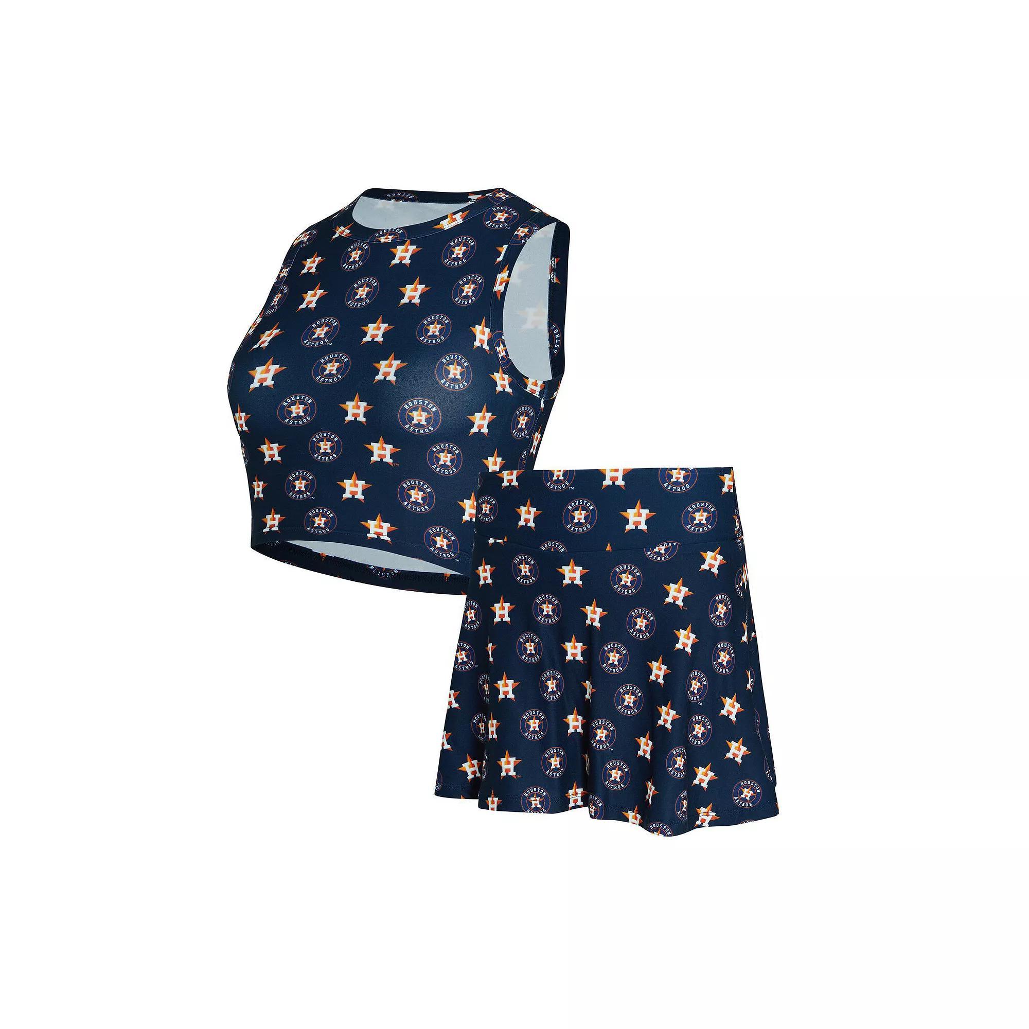 Women's Concepts Sport  Navy Houston Astros Knit Tank Top & Skort Set, Size: Large, Blue Product Image