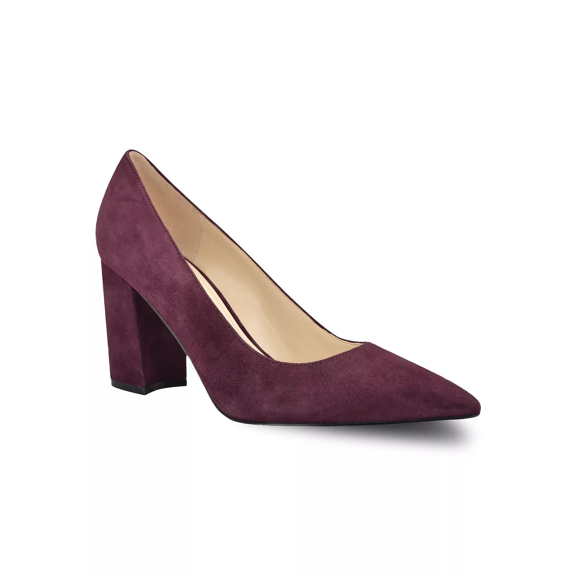 Nine West Cara Women's Block Heel Pumps, Size: 9, Red Suede Product Image