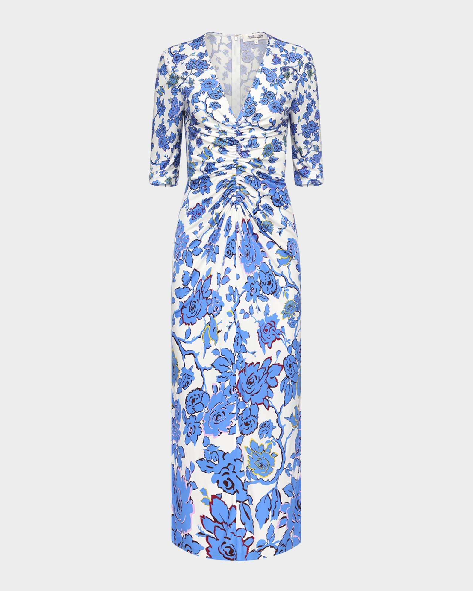 Alba Ruched Floral-Print Maxi Dress Product Image