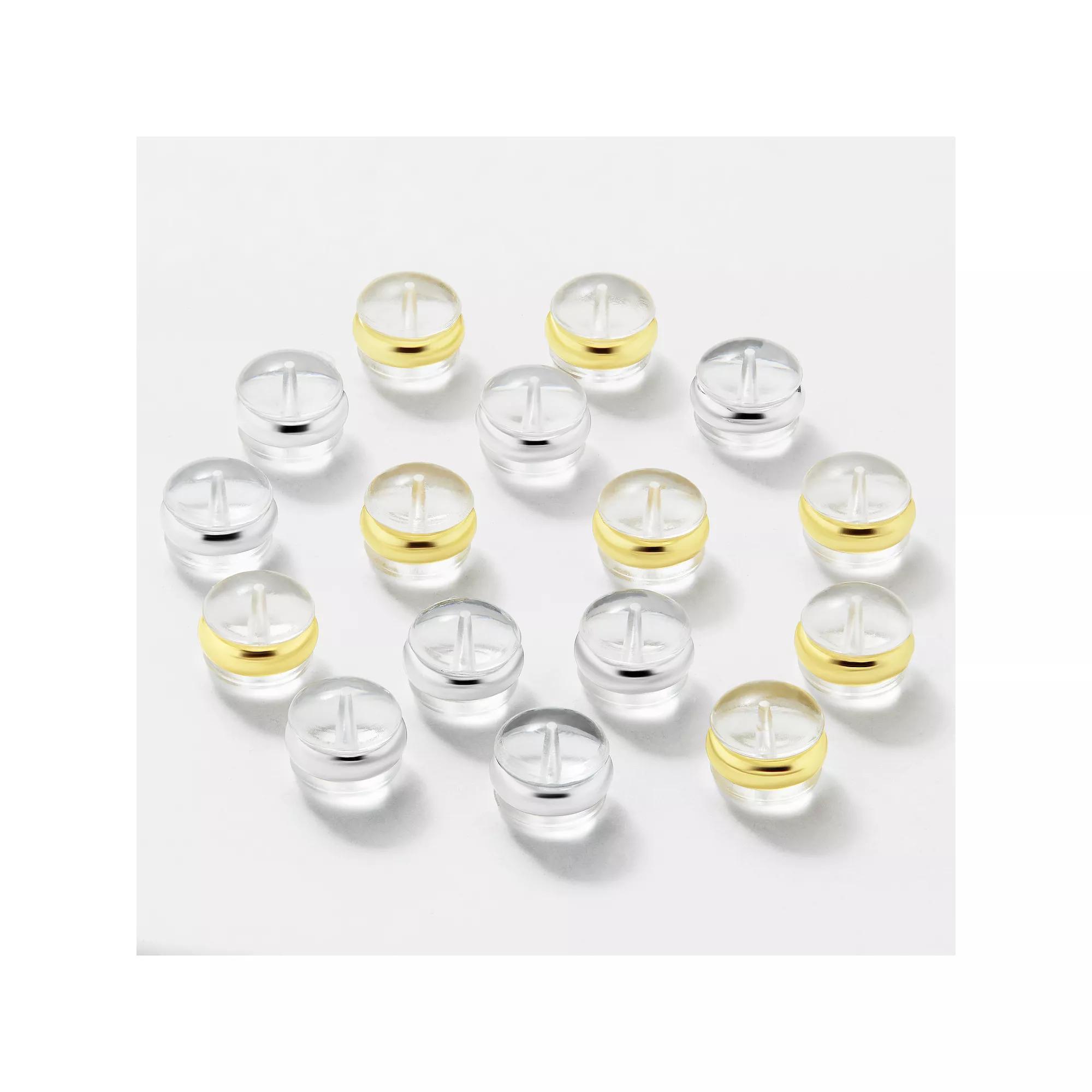 PRIMROSE Fine Silver & 14k Gold Plated 8-Pack Plastic Earring Back Set, Women's, Two Tone Product Image