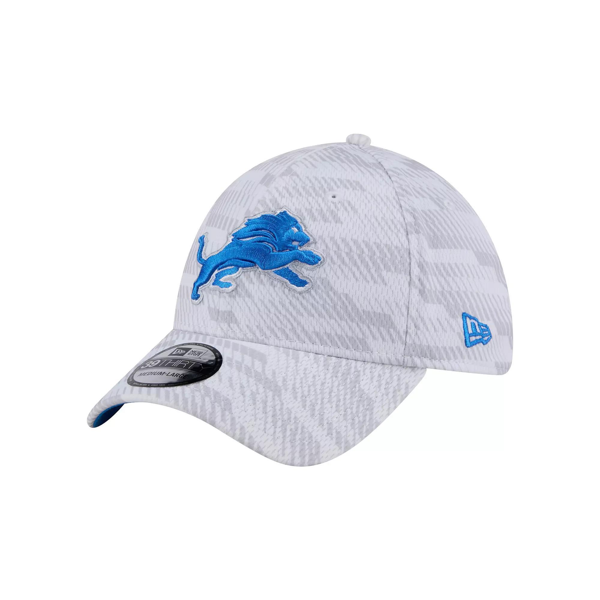 Men's New Era  White Detroit Lions Gameday Graded 39THIRTY Flex Hat, Size: Large/XL Product Image