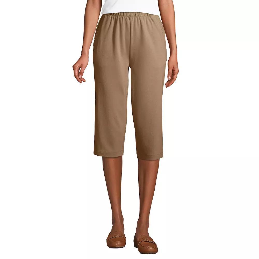 Women's Lands' End Sport High Waist Pull-On Capri Pants, Size: XL Tall, Black Product Image