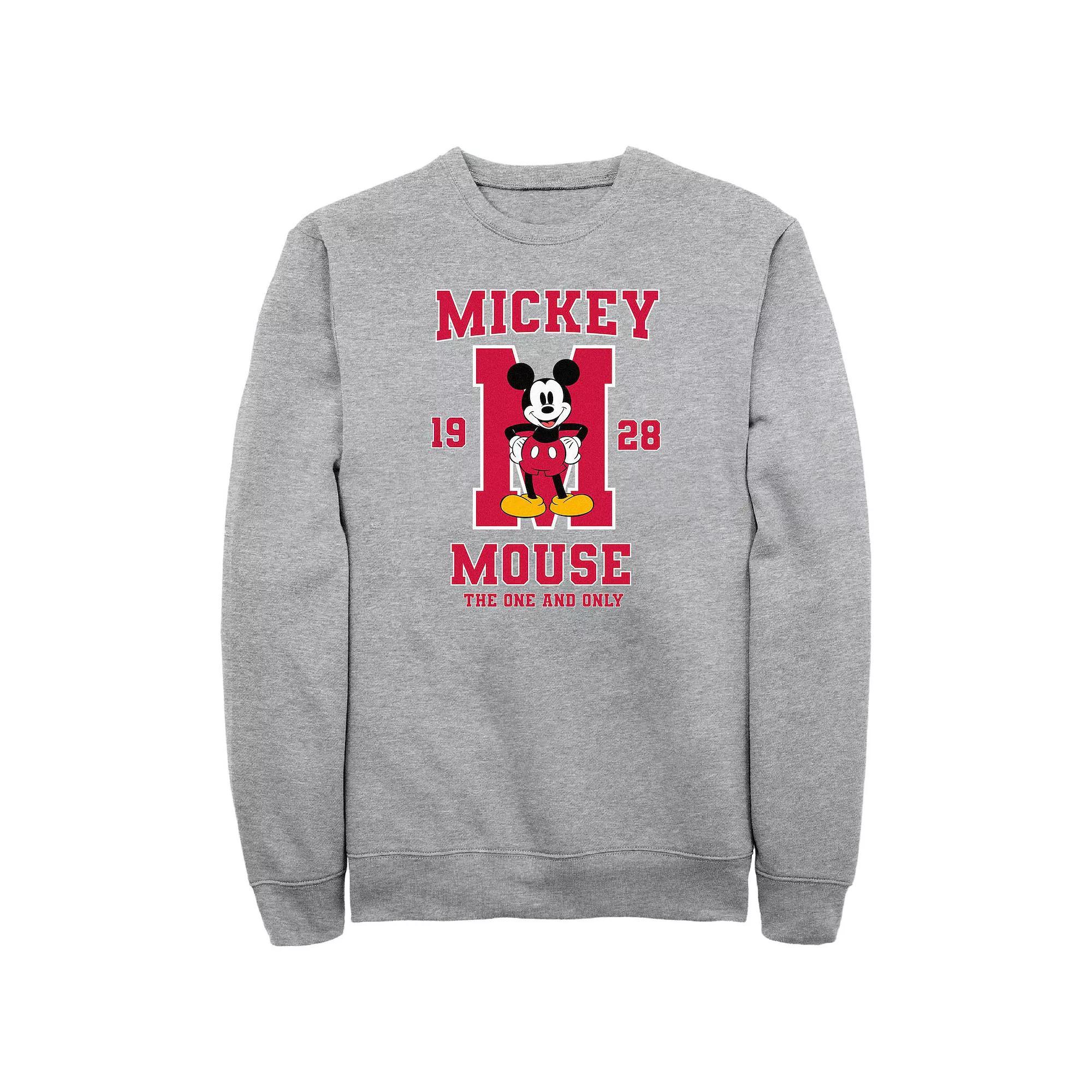 Disneys Mickey Mouse The One And Only 1928 Big & Tall Fleece Sweatshirt, Mens Athletic Grey Product Image