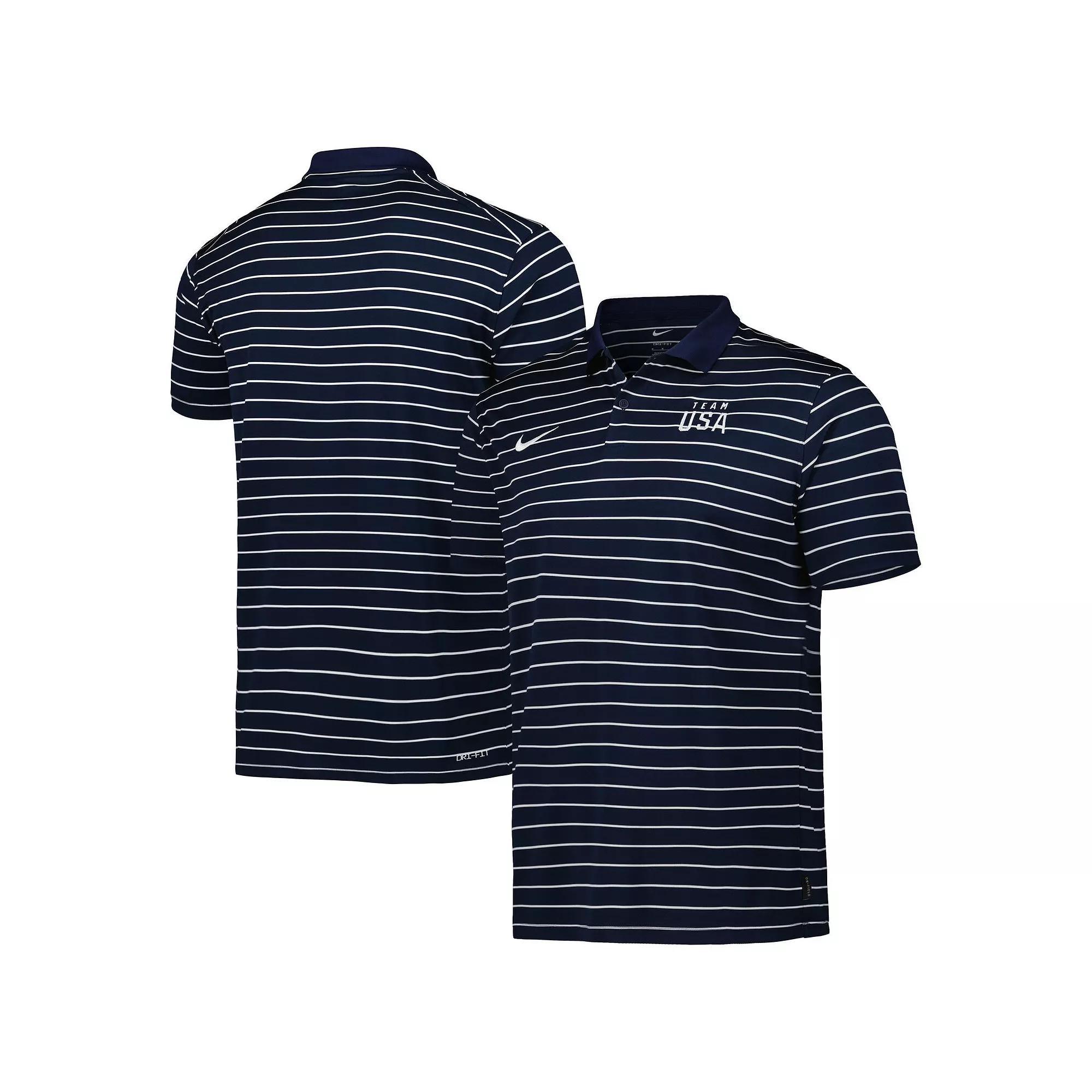 Mens Nike Navy/White Team USA Victory Striped Performance Polo Usa Blue Product Image