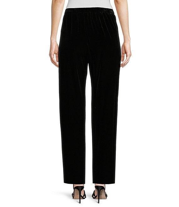 Alex Evenings Petite Size Stretch Velvet Slim Leg Pants Product Image
