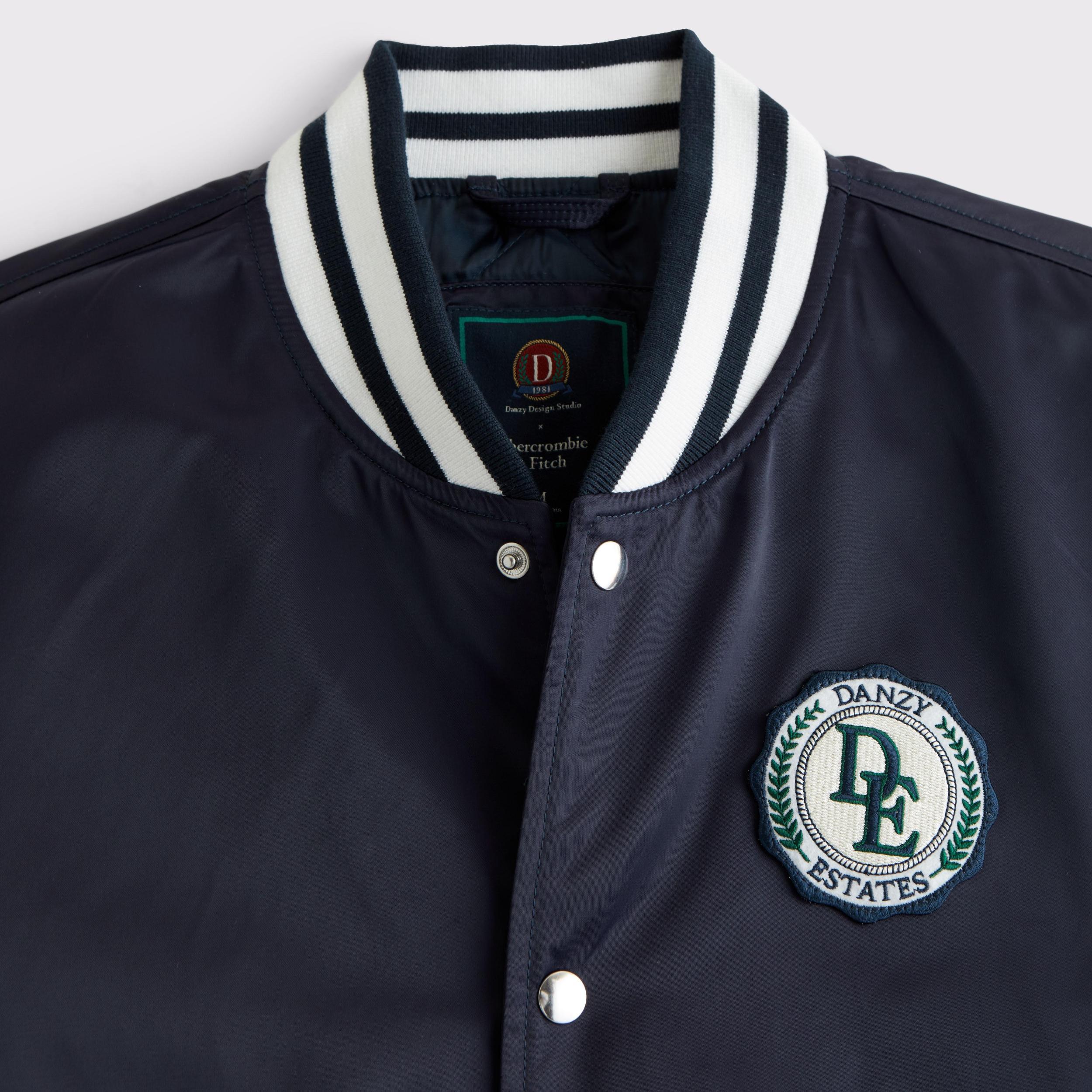 Vol. 28 Danzy Cropped Satin Varsity Bomber Product Image