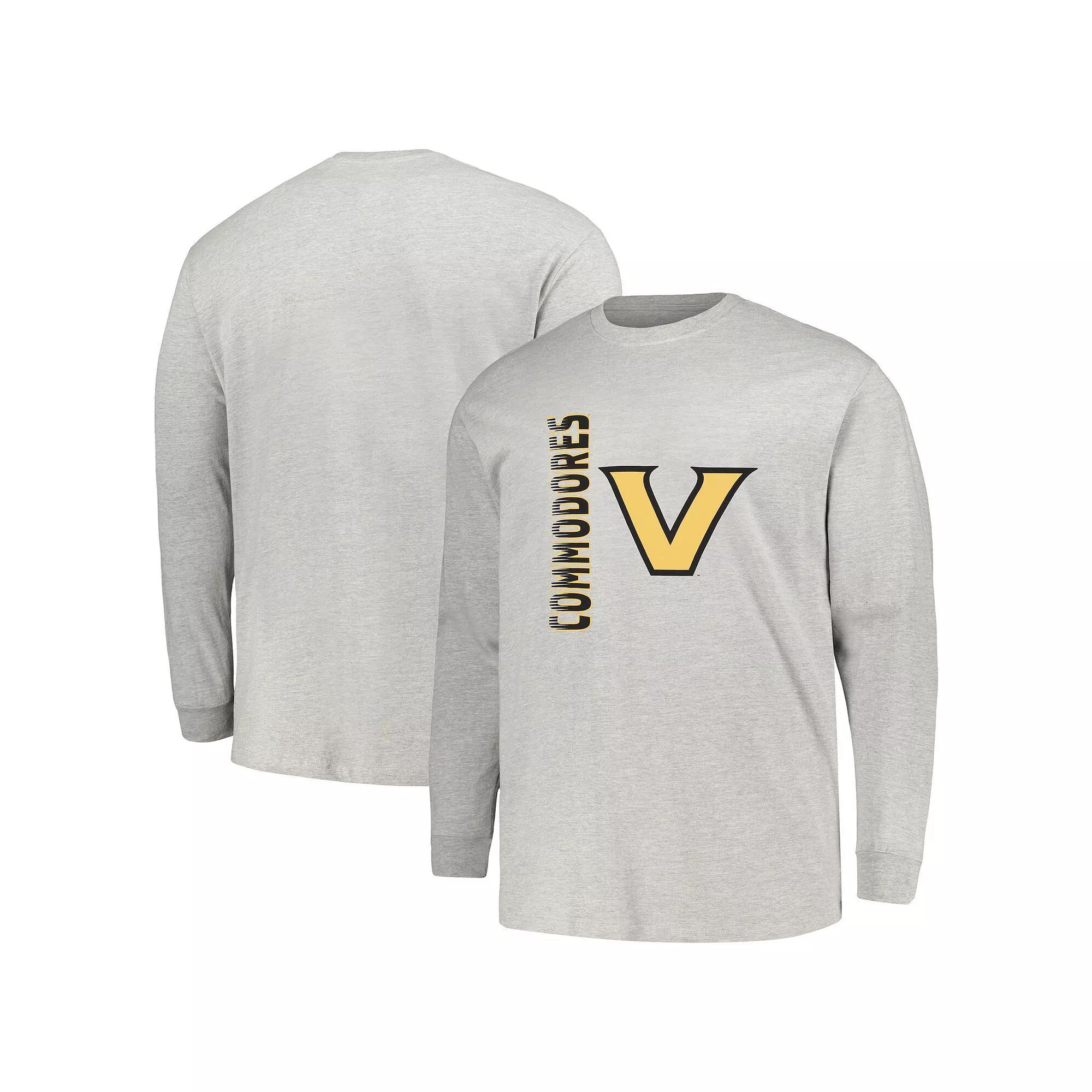 Men's Profile Gray Vanderbilt Commodores Big & Tall Mascot Long Sleeve T-Shirt, Size: 4XLT, Grey Product Image