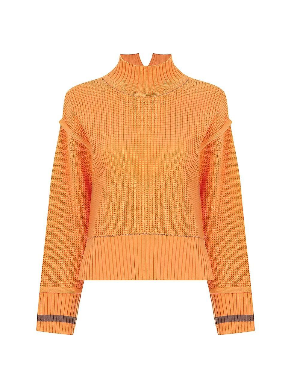 Womens Marigold Wool-Blend Waffle Sweater Product Image