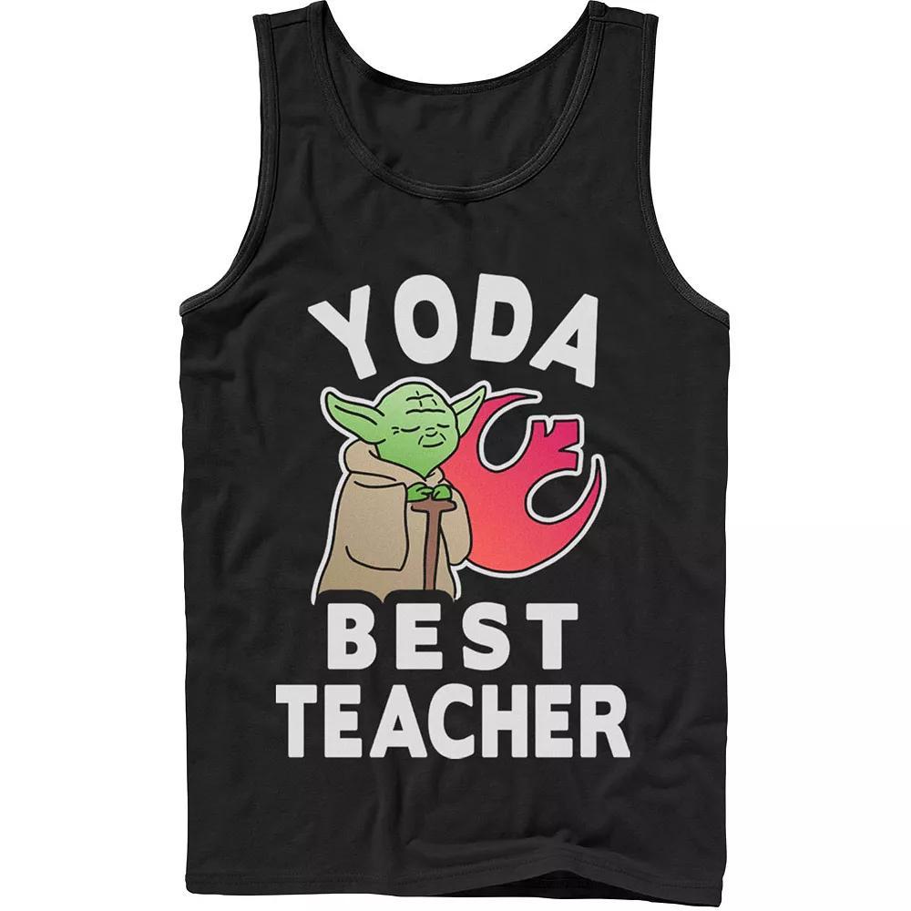 Men's Star Wars Yoda Best Teacher Rebel Logo Tank Top, Size: XL, Black Product Image
