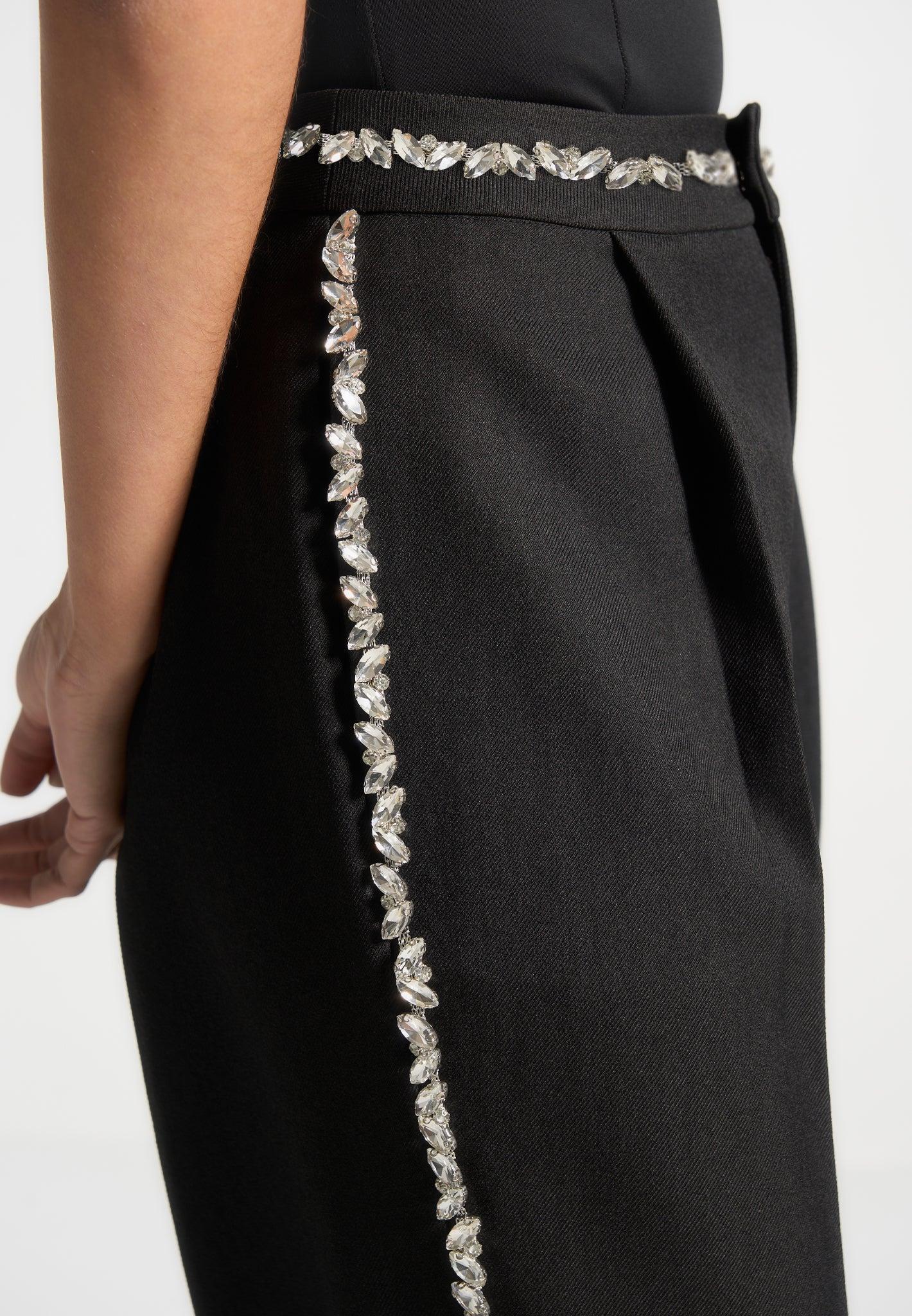 Embellished Tailored Trousers - Black Female Product Image