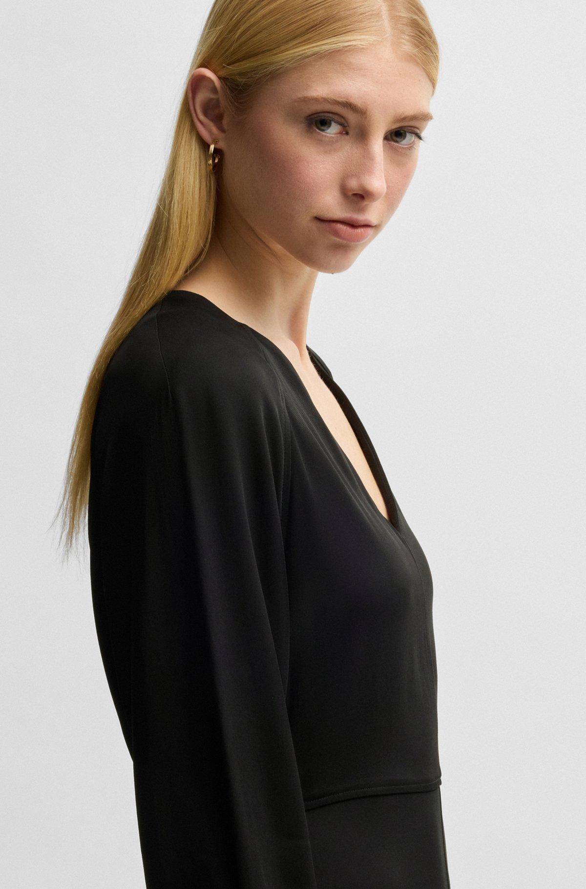 V-neck dress with button cuffs Product Image