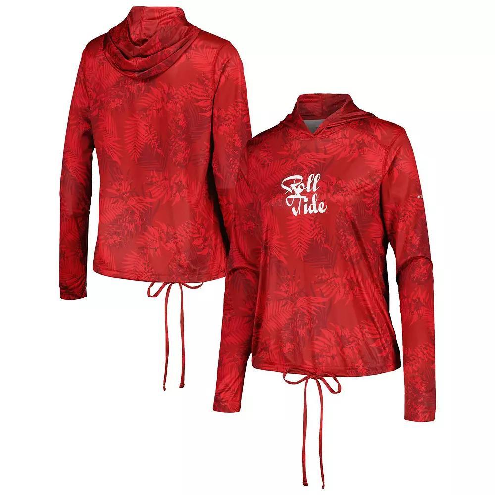 Women's Columbia  Crimson Alabama Crimson Tide Summerdry Printed Long Sleeve Hoodie T-Shirt, Size: XL, Red Product Image