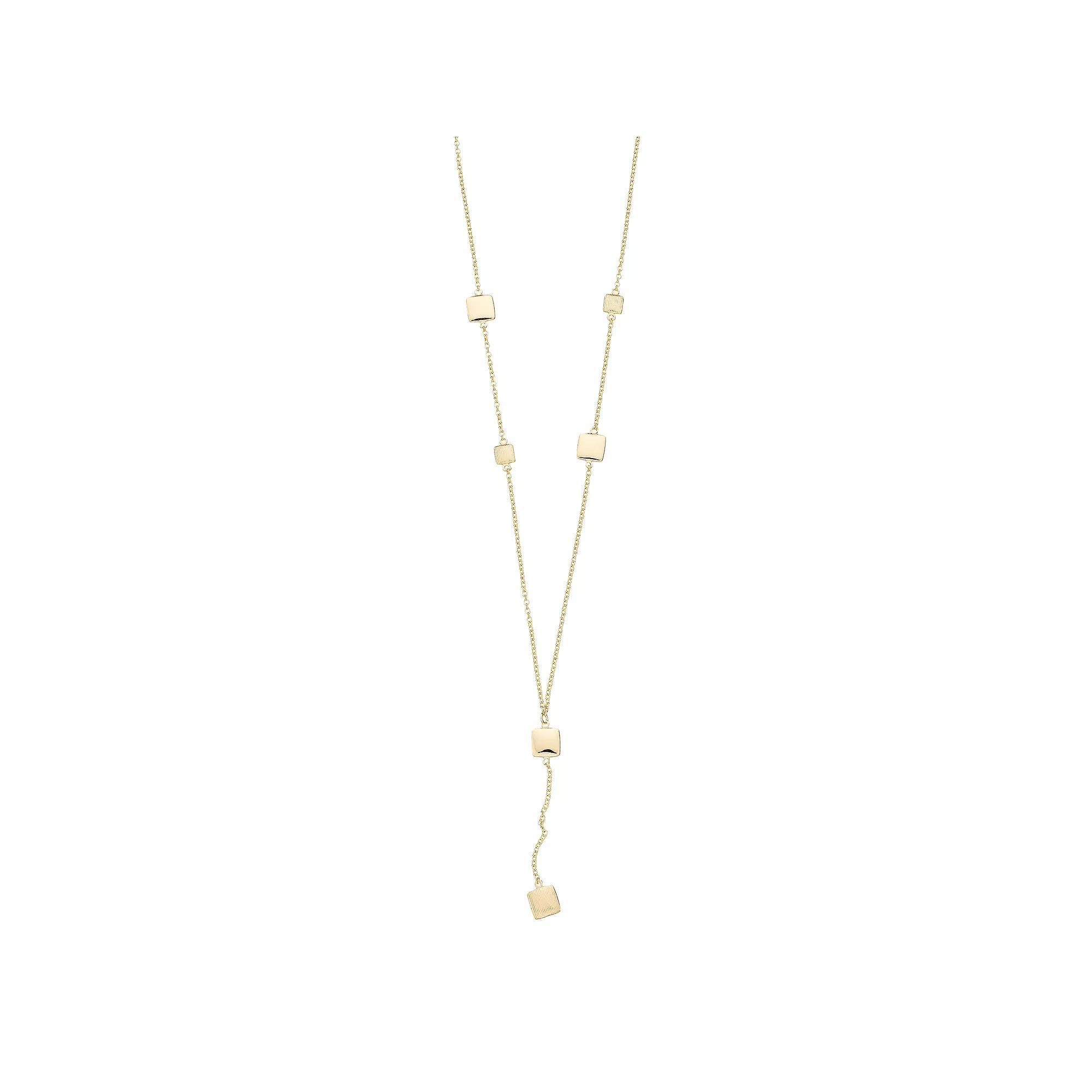Au Naturale 14k Gold Squares Station Drop Necklace, Womens Product Image