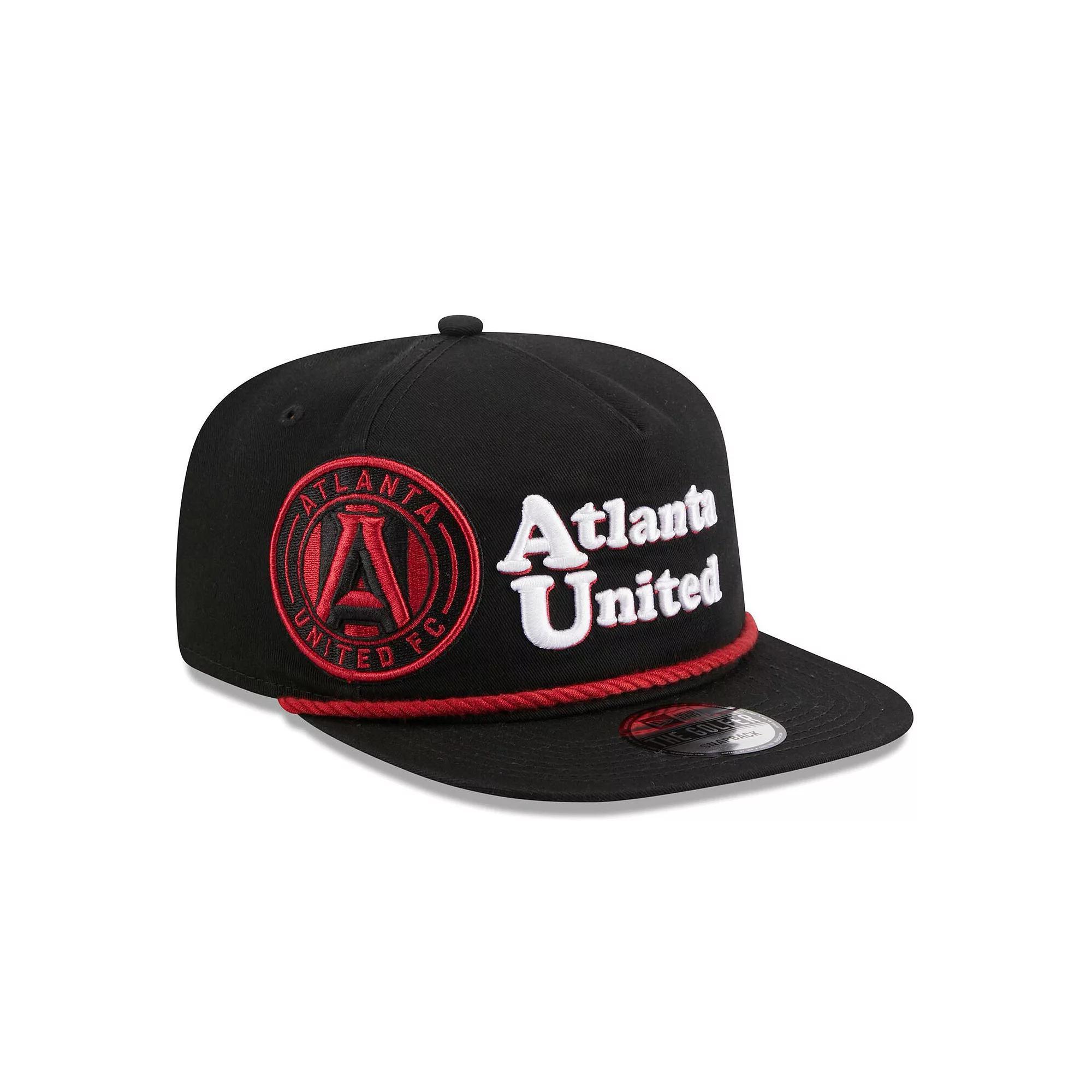Mens New Era Black Atlanta United FC Heritage The Golfer Snapback Hat Product Image