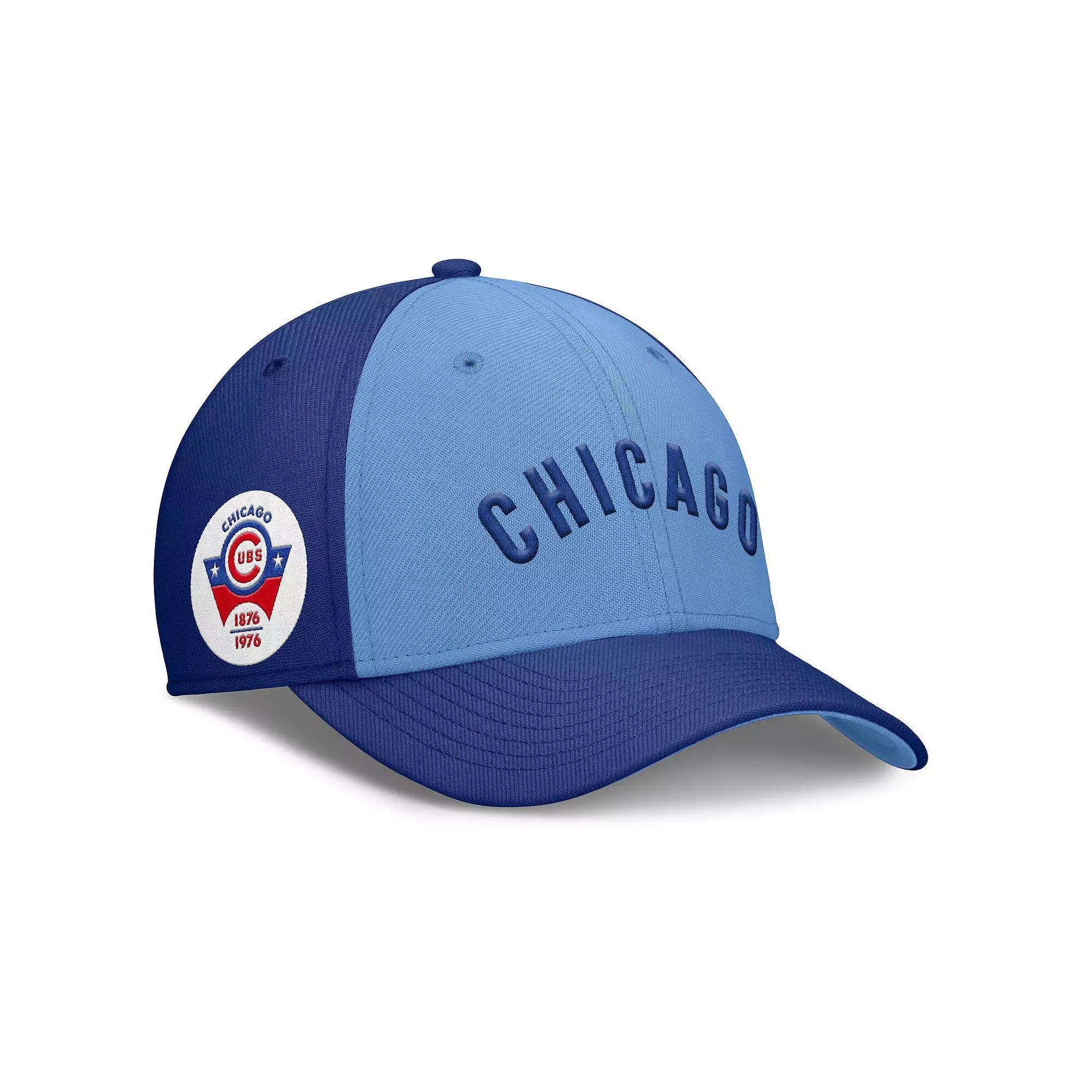 Men's Nike Royal/Light Blue Chicago Cubs Rise Swoosh Performance Flex Hat, Size: Large/XL Product Image