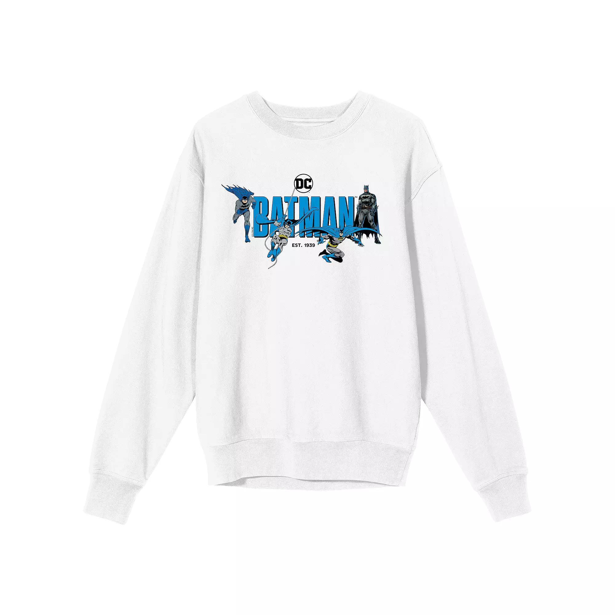 Men's Batman 90th Anniversary Long Sleeve Graphic Tee, Size: Medium, White Product Image