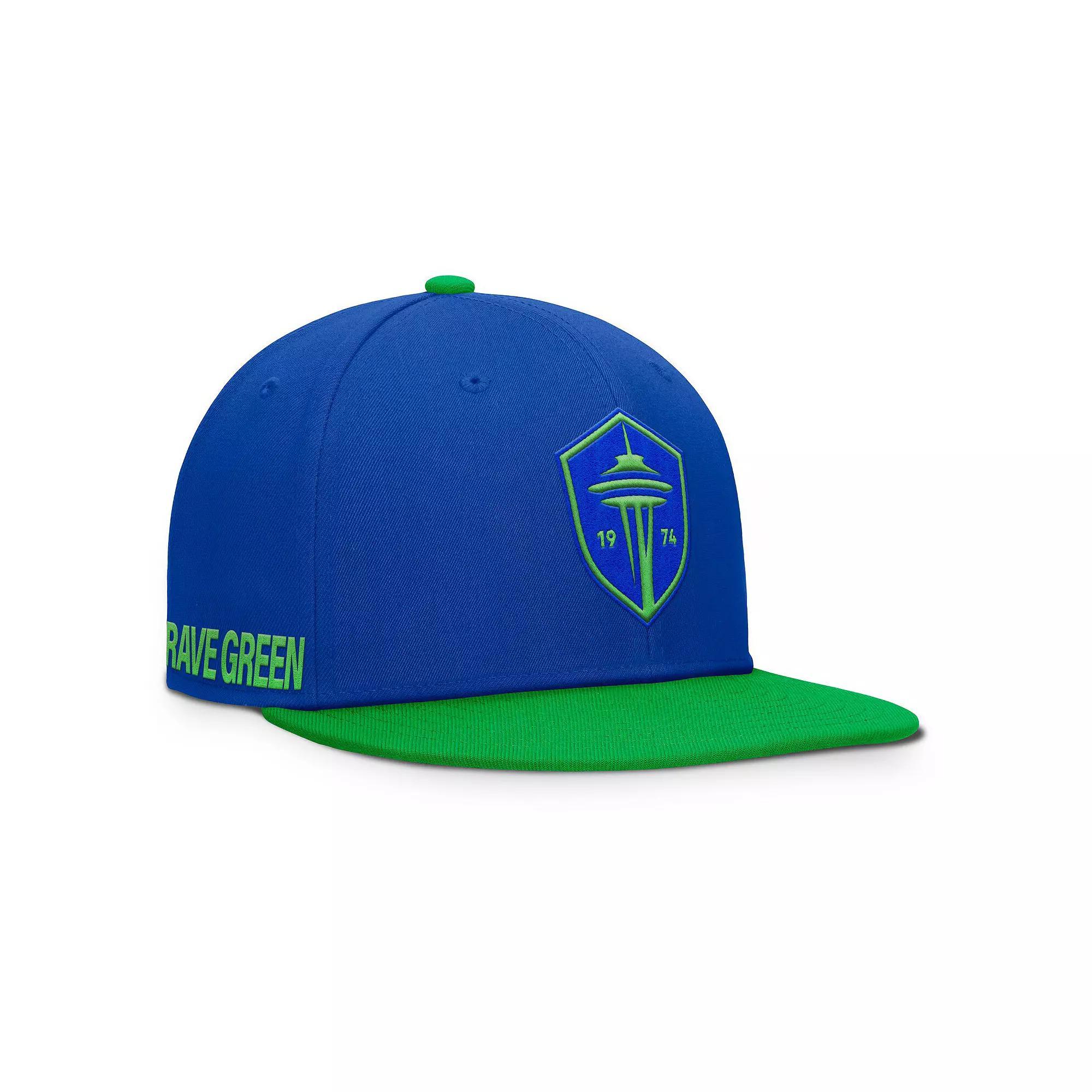 Men's Fanatics Blue Seattle Sounders FC Sitter Snapback Hat Product Image