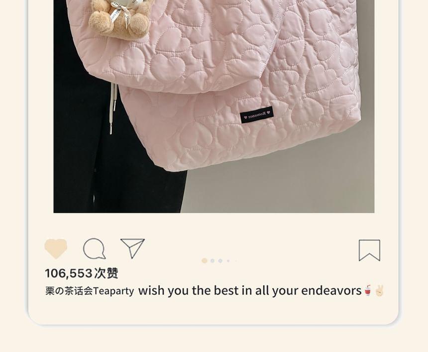 Heart Quilted Tote Bag / Bag Charm / Set Product Image