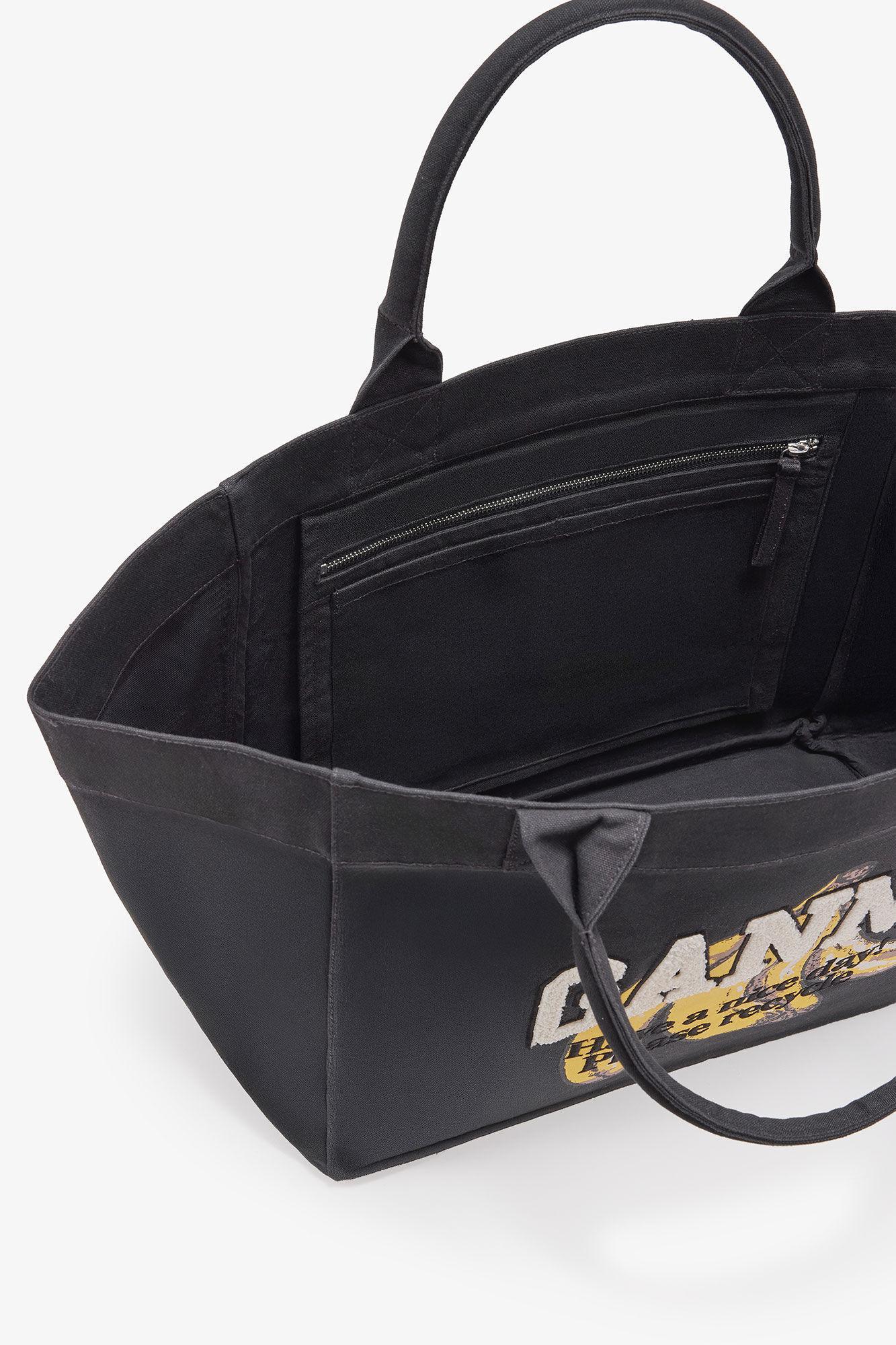 Black XXL Banana Print Tote Product Image