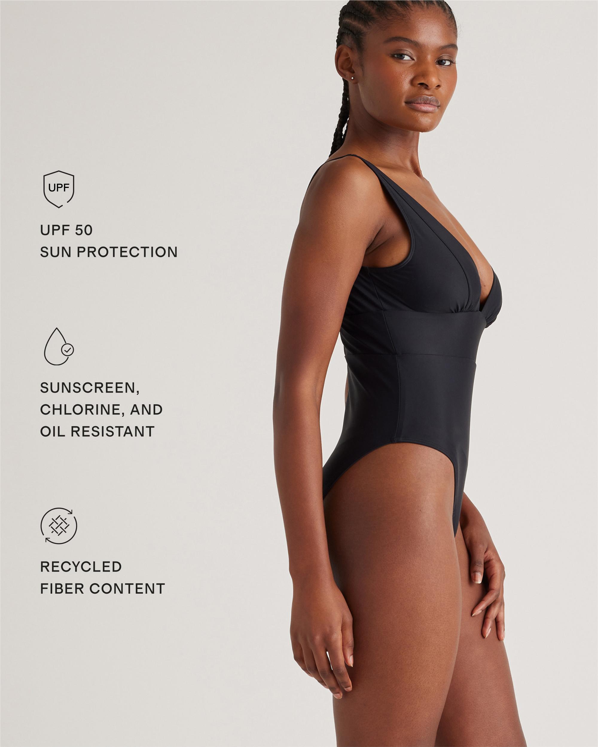 Quince | Women's Italian Plunge One-Piece Swimsuit 78% Recycled Polyamide, 22% Spandex Product Image