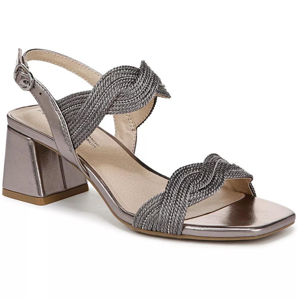 LifeStride Charnelle Women's Block Heel Sandals, Size: 9.5 Wide, Silver Gray Product Image