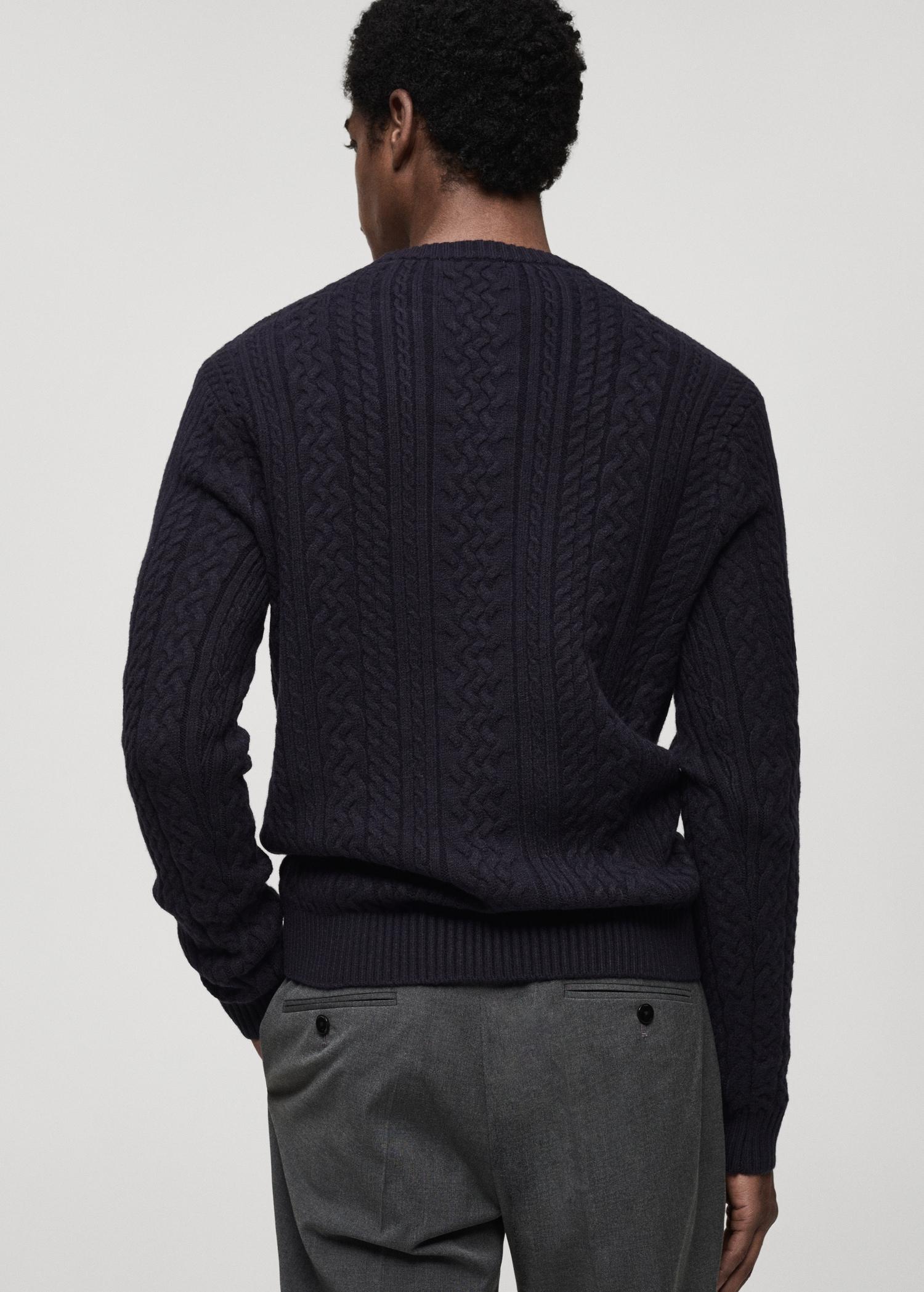 Braided knitted sweater - Men | MANGO USA Product Image