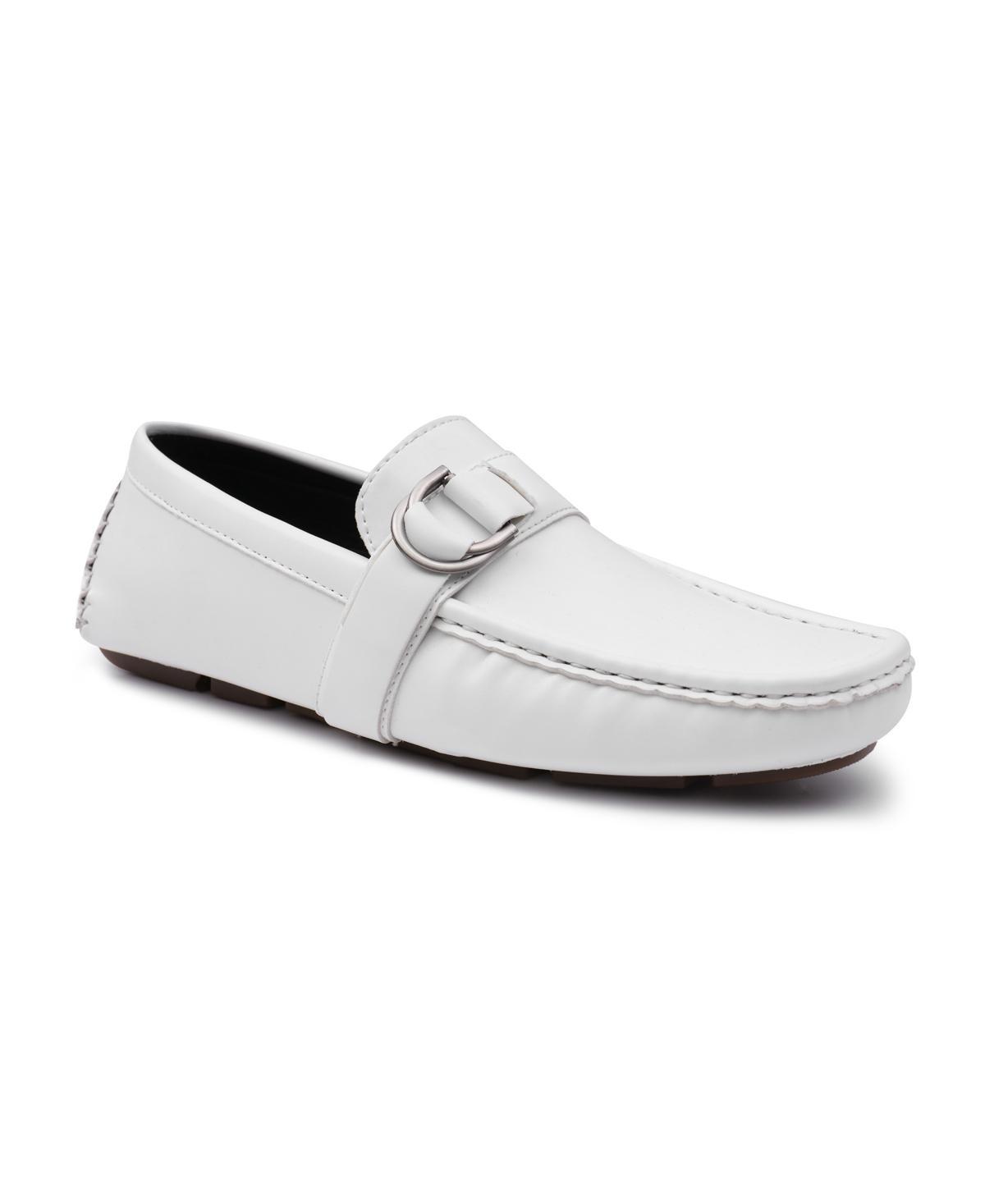 Aston Marc Men's Buckle Loafers, Size: 9, White Product Image