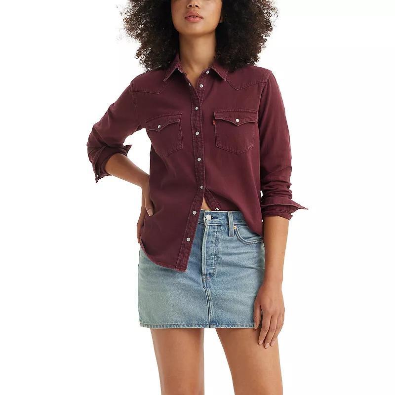 Levis Womens Long Sleeve Ultimate Western Button-Down Shirt - Windsor Wine XL Product Image