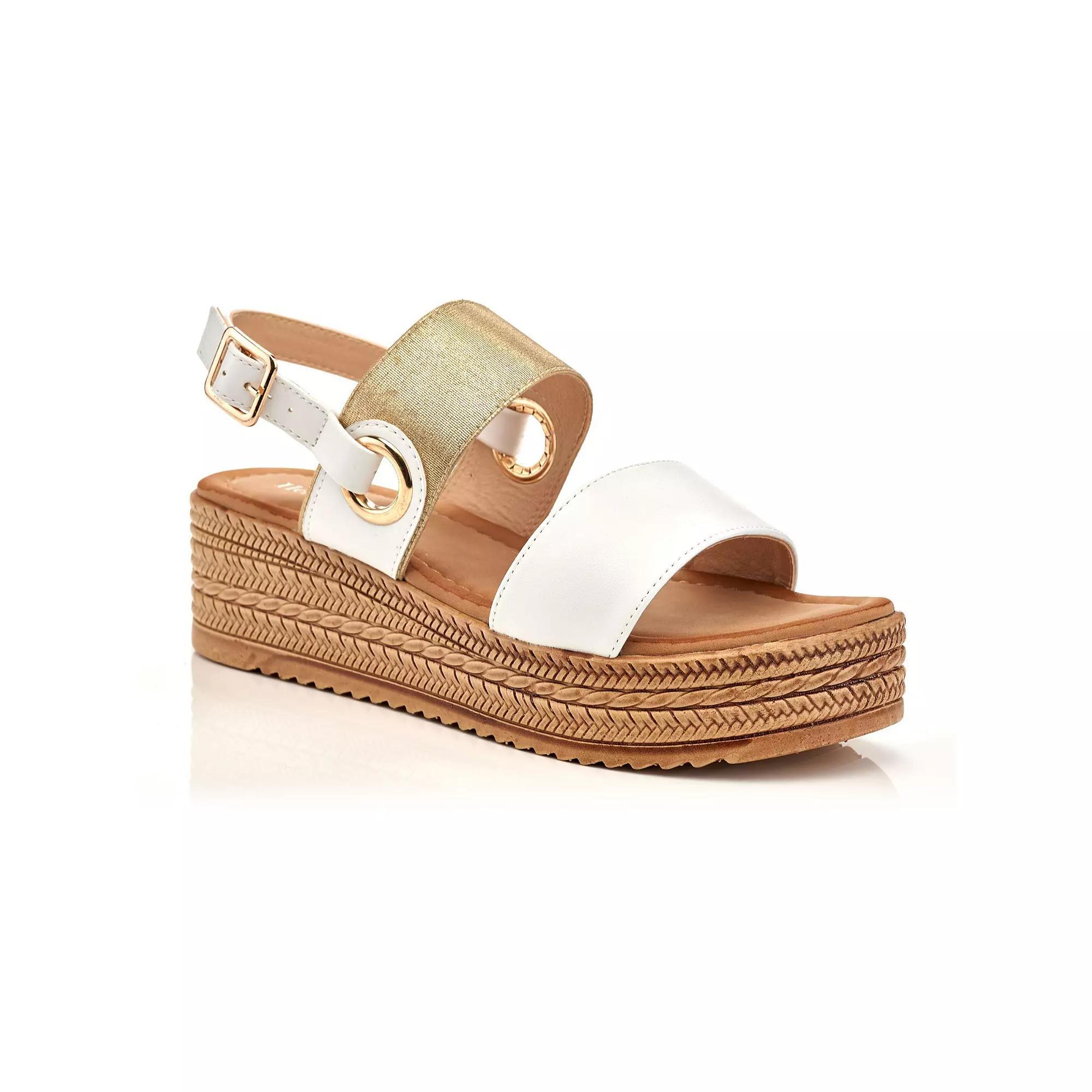 Henry Ferrera Monica Women's Wedge Sandals, Size: 11, Light Gold White Product Image