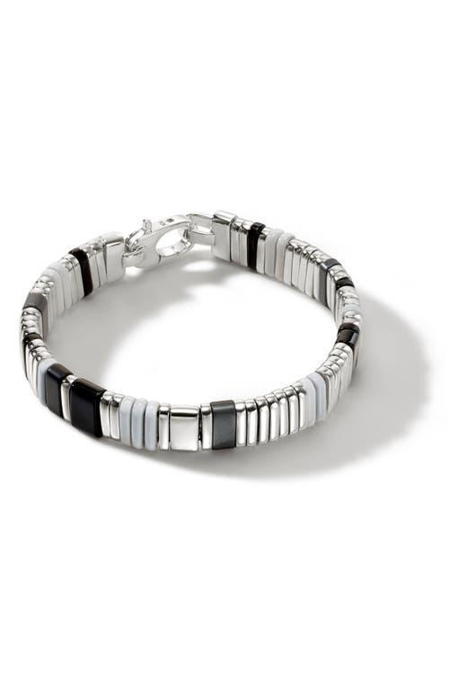 Womens Classic Chain Sterling Silver & Mixed-Media Beaded Bracelet Product Image