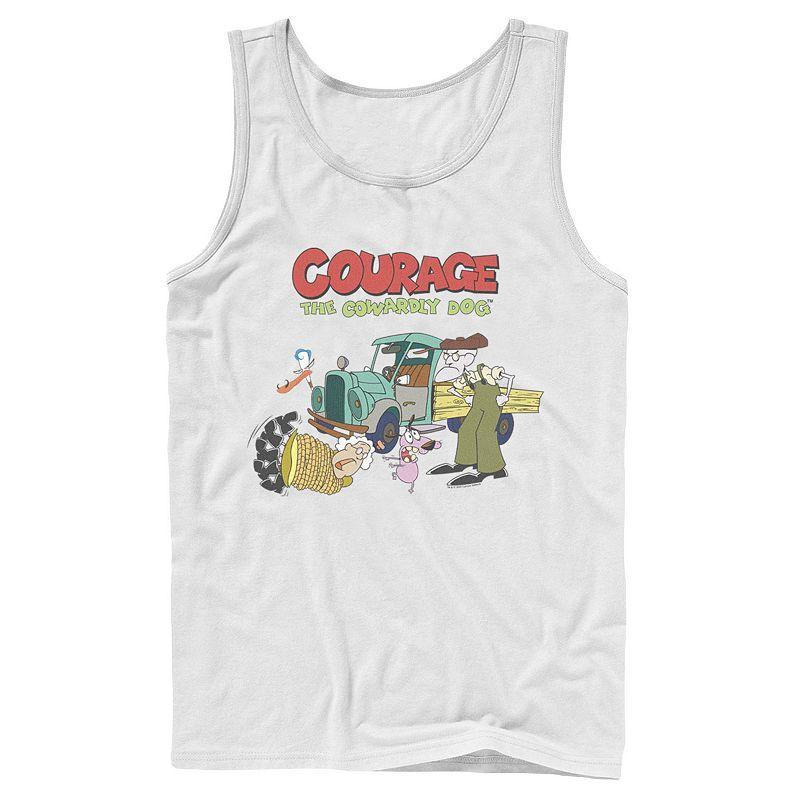 Men's Courage The Cowardly Dog Scene Logo Tank Top, Size: Large, Athletic Grey Product Image
