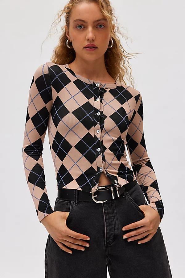 Out From Under Jacquard Seamless Knit Cardigan Womens at Urban Outfitters Product Image