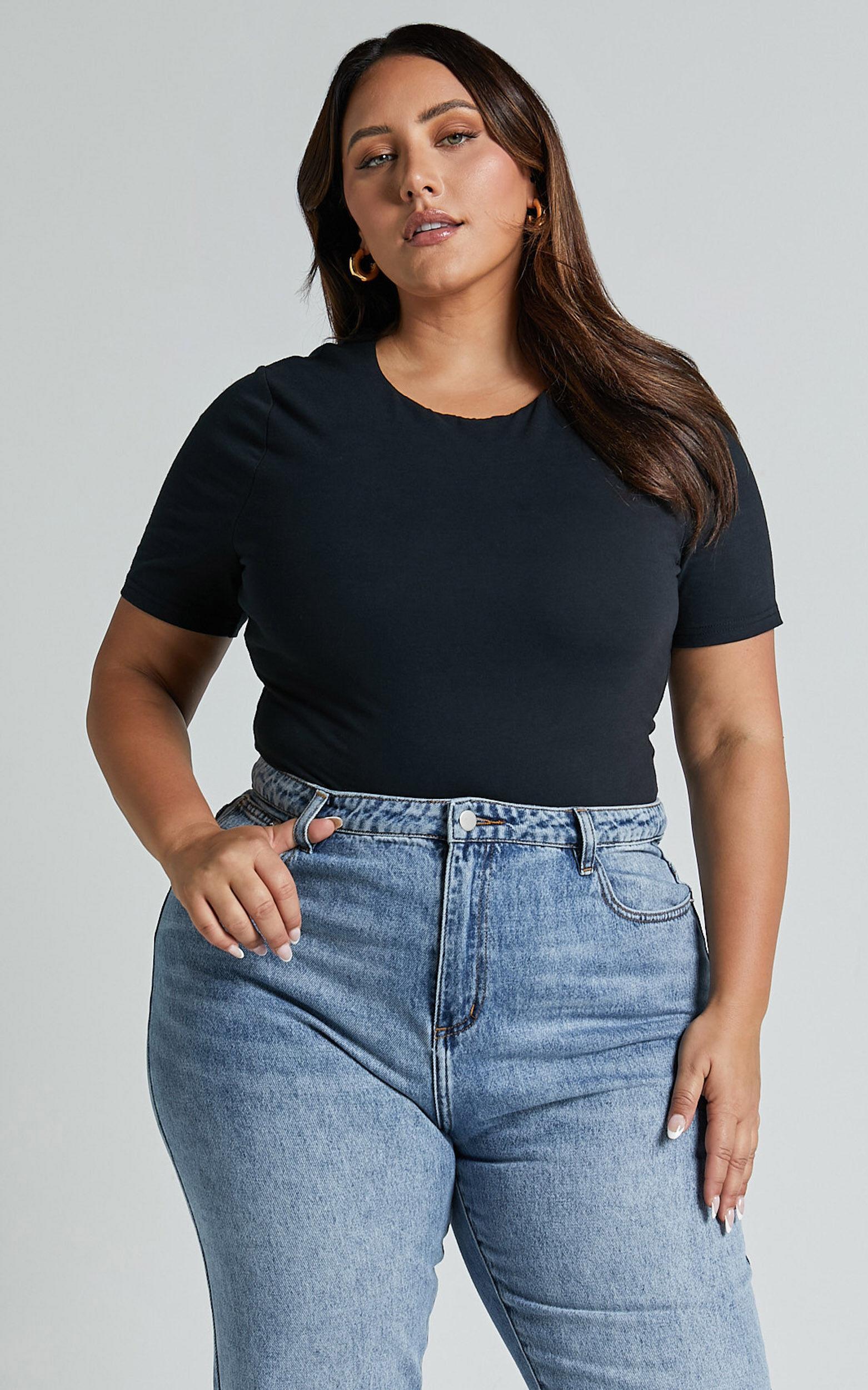 Alexie Tshirt - High Neckline Tshirt in Black Product Image