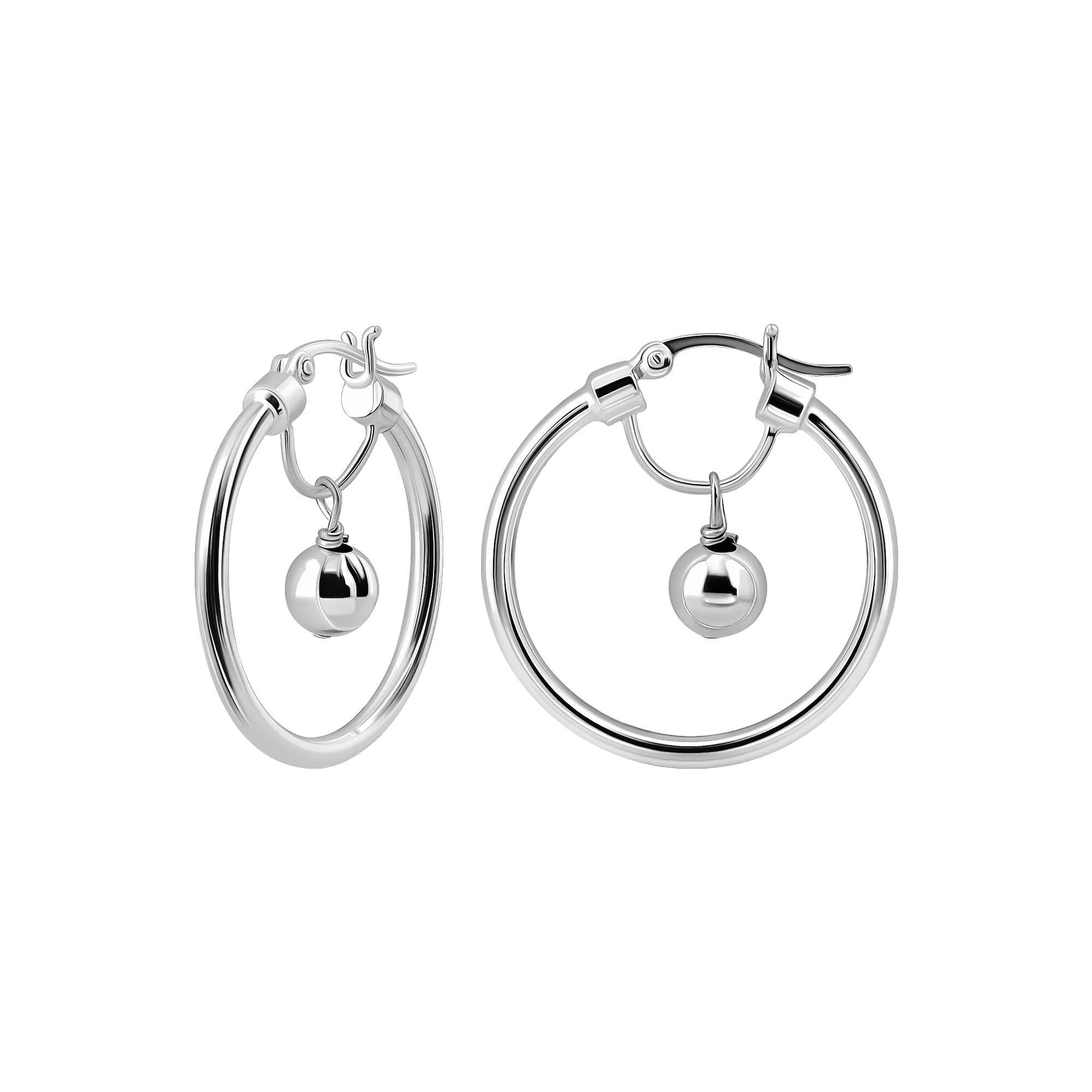 Aleure Precioso Sterling Silver Click-On Nickel Free Hoop Earrings, Women's Product Image