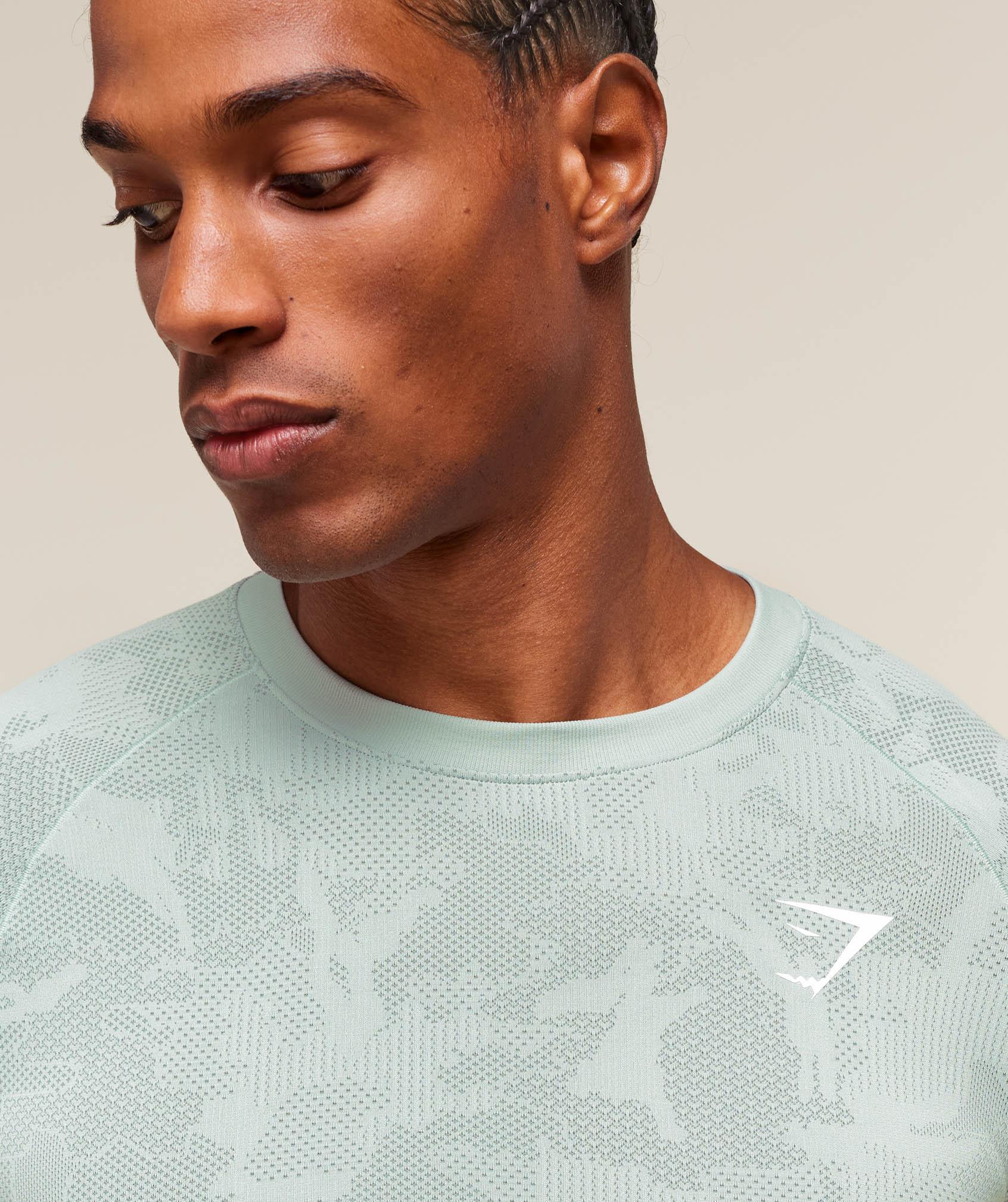 Gymshark Geo Seamless T-Shirt - Morning Blue/Celeste Blue Male Product Image