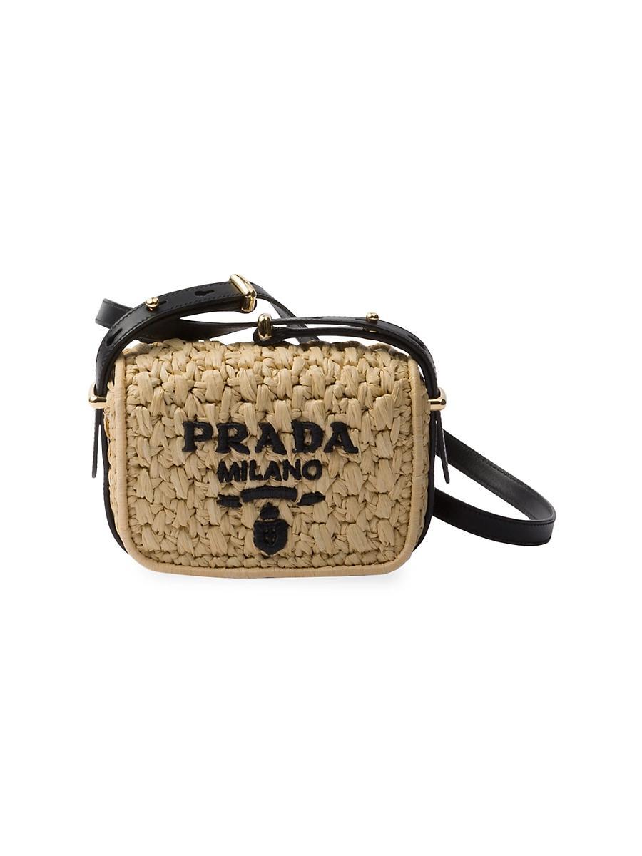 Womens Crochet and Leather Shoulder Bag Product Image