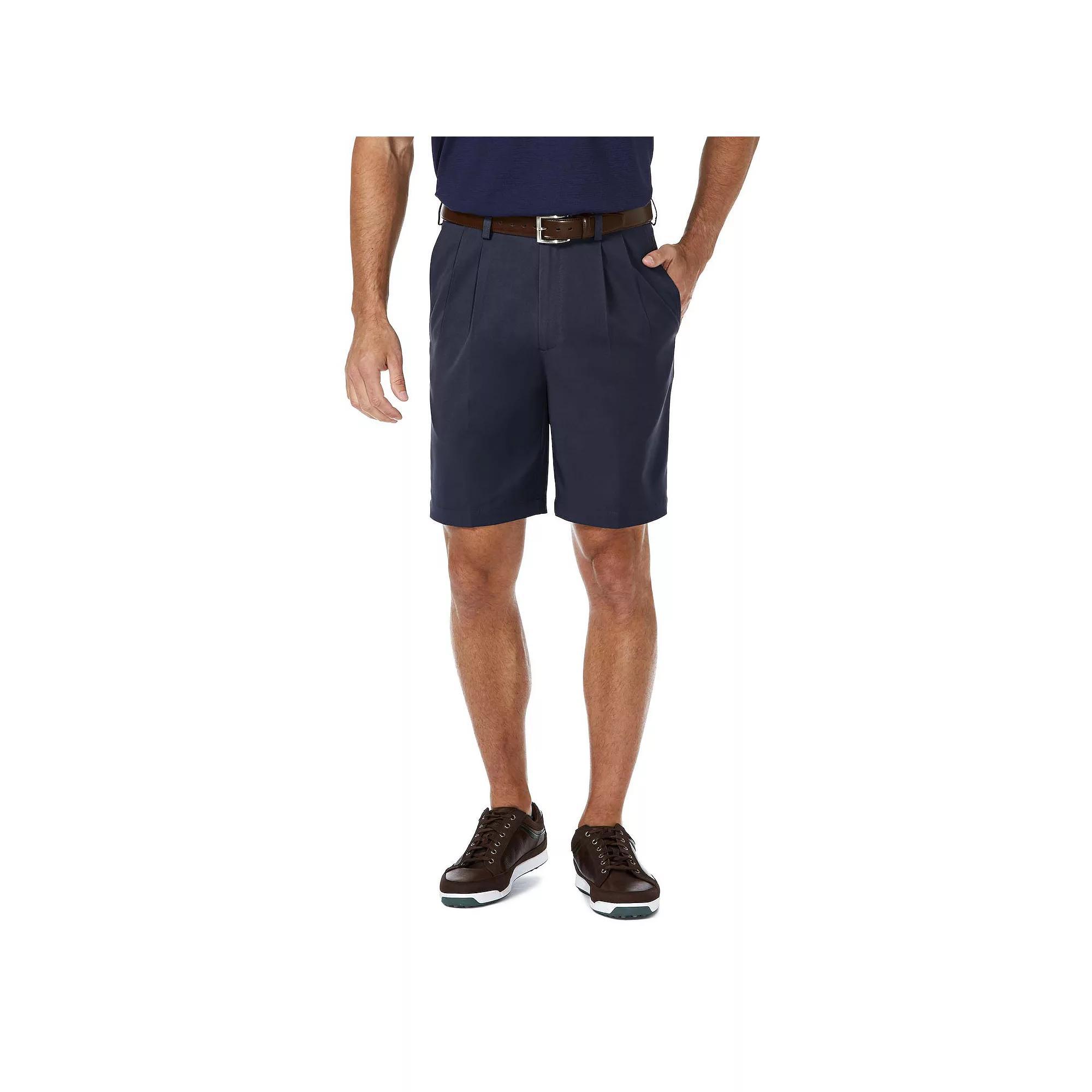 Mens Haggar Cool 18 PRO Straight-Fit Solid Pleated Shorts Product Image