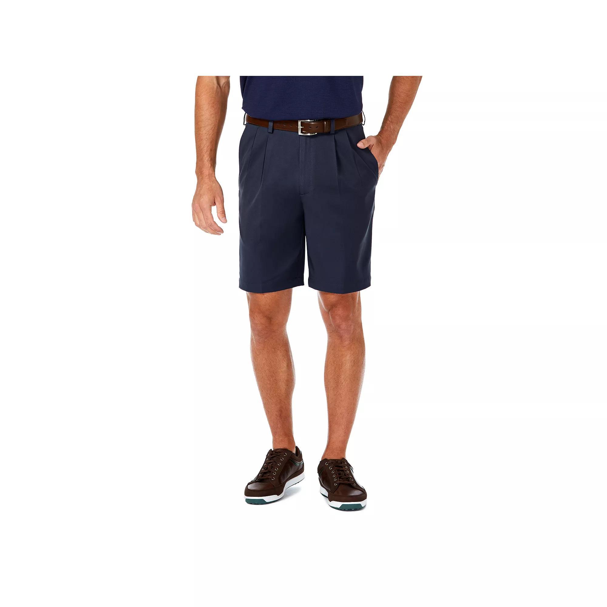 Mens Haggar Cool 18 PRO Straight-Fit Solid Pleated Shorts Product Image