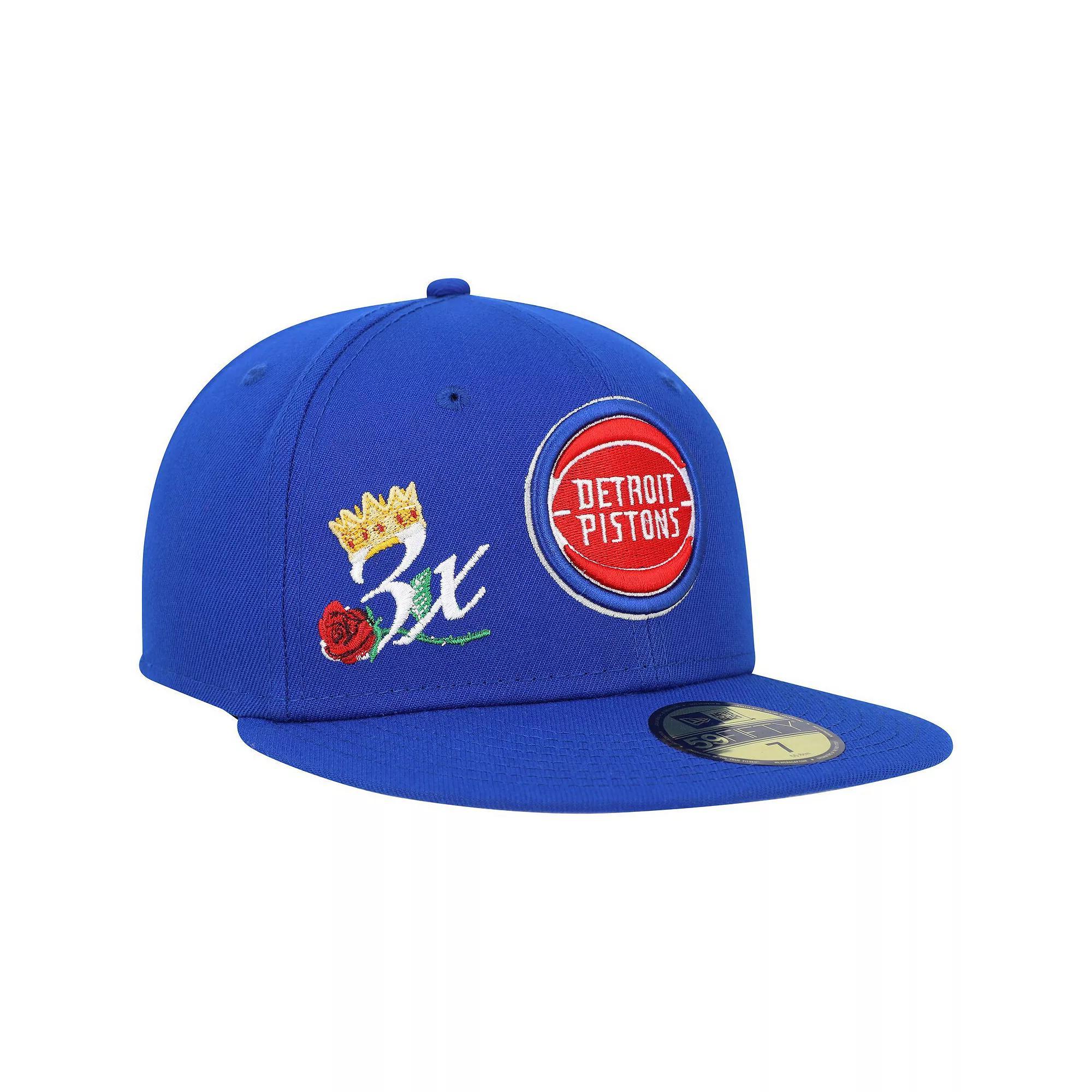Men's New Era  Blue Detroit Pistons Crown Champs 59FIFTY Fitted Hat, Size: 7 1/4, Pis Blue Product Image