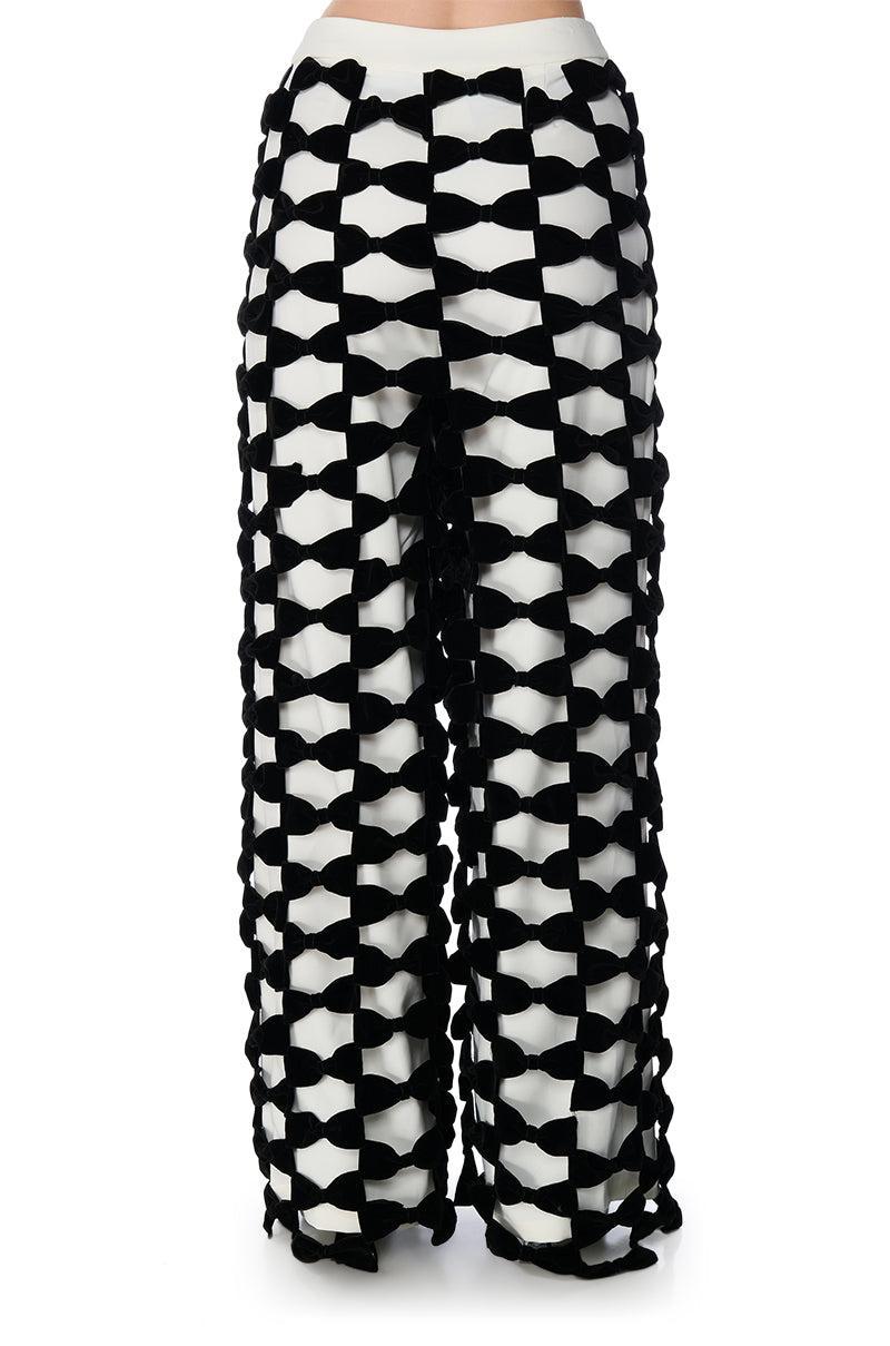 OPAL ALL OVER BOW DETAIL WIDE LEG PANT Product Image