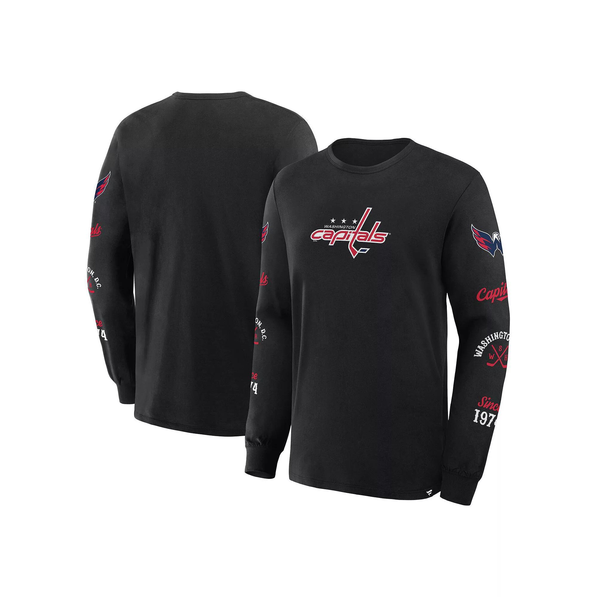 Men's Fanatics Black Washington Capitals Boxed In Legacy Long Sleeve T-Shirt, Size: Large Product Image