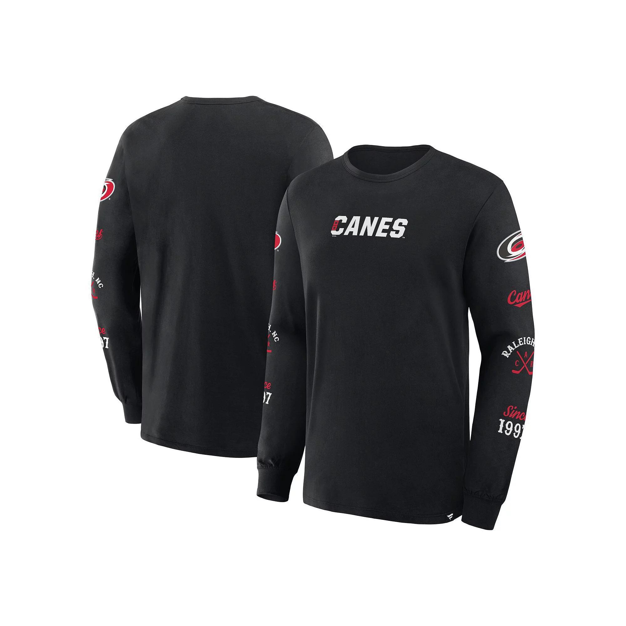 Men's Fanatics Black Chicago Blackhawks Boxed In Legacy Long Sleeve T-Shirt, Size: 3XL Product Image