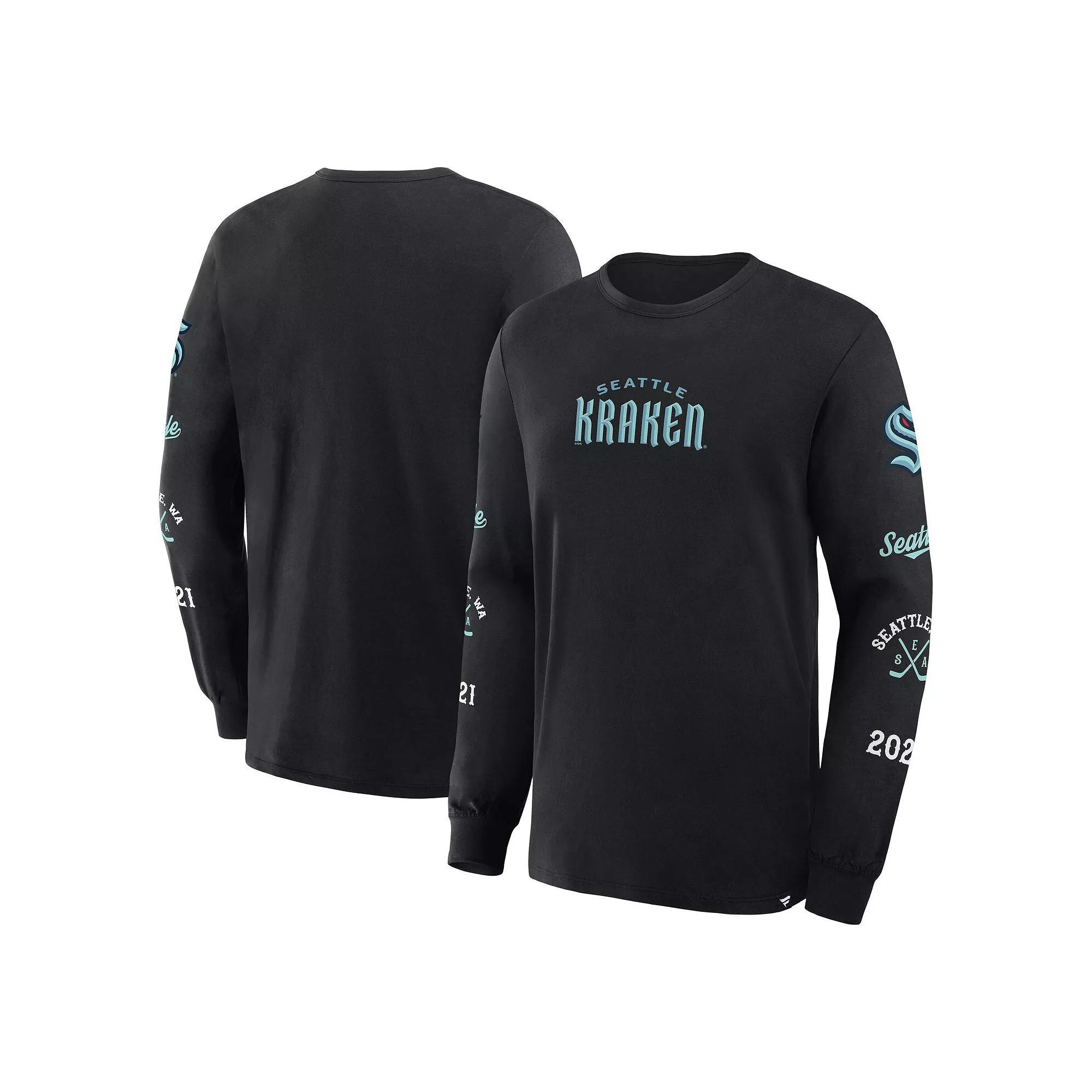 Men's Fanatics Black Chicago Blackhawks Boxed In Legacy Long Sleeve T-Shirt, Size: 3XL Product Image