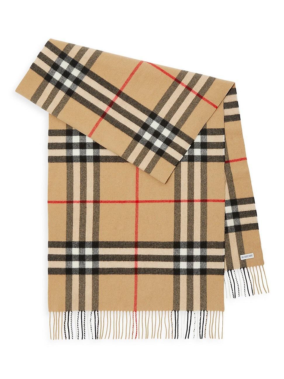Womens Check Cashmere Scarf Product Image