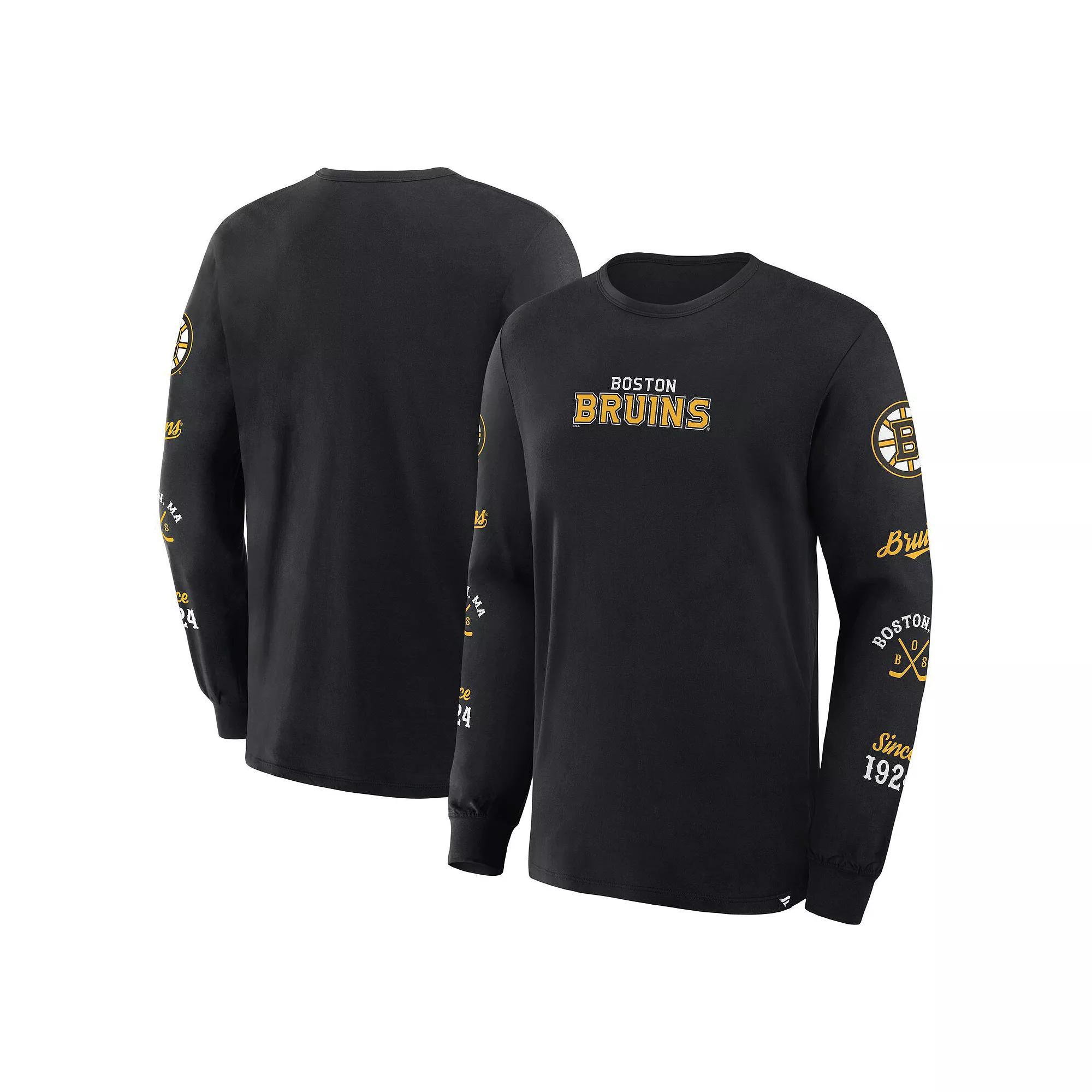 Men's Fanatics Black Boston Bruins Boxed In Legacy Long Sleeve T-Shirt, Size: 2XL Product Image