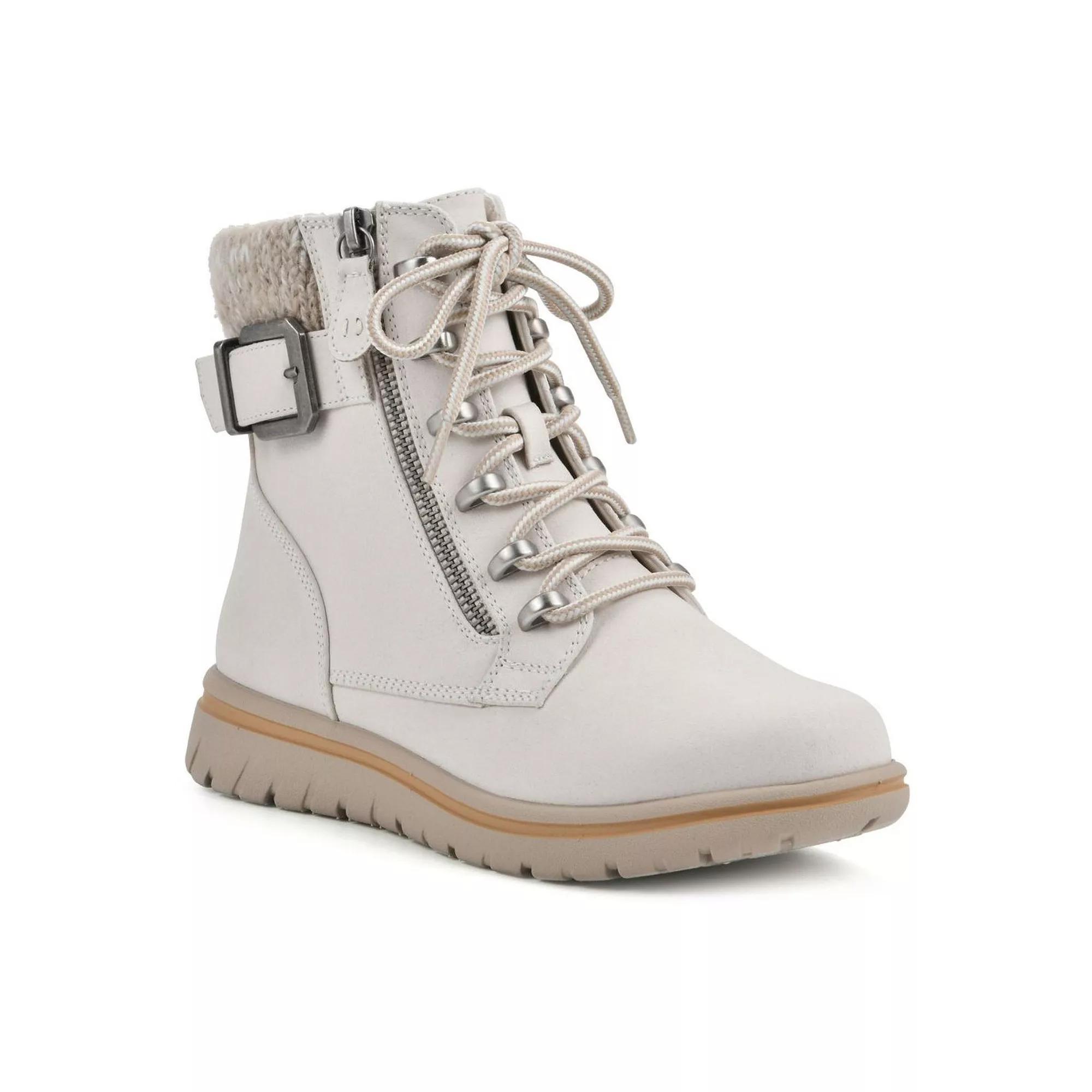 Cliffs by White Mountain Hearten Women's Hiker Ankle Boots, Size: 8 Wide, Winter White Fabric Product Image