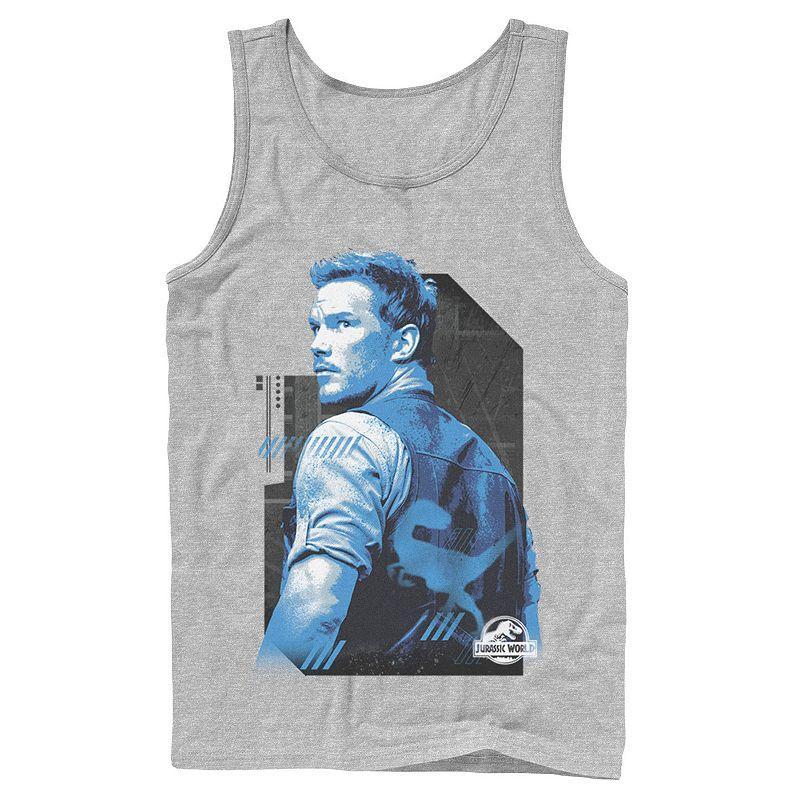 Men's Jurassic World Owen Blue Tone Portrait Tank Top, Size: Small, Grey Product Image