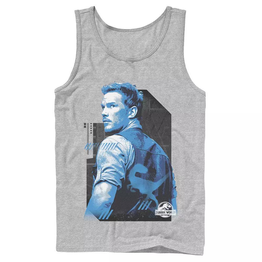 Men's Jurassic World Owen Blue Tone Portrait Tank Top, Size: Small, Grey Product Image
